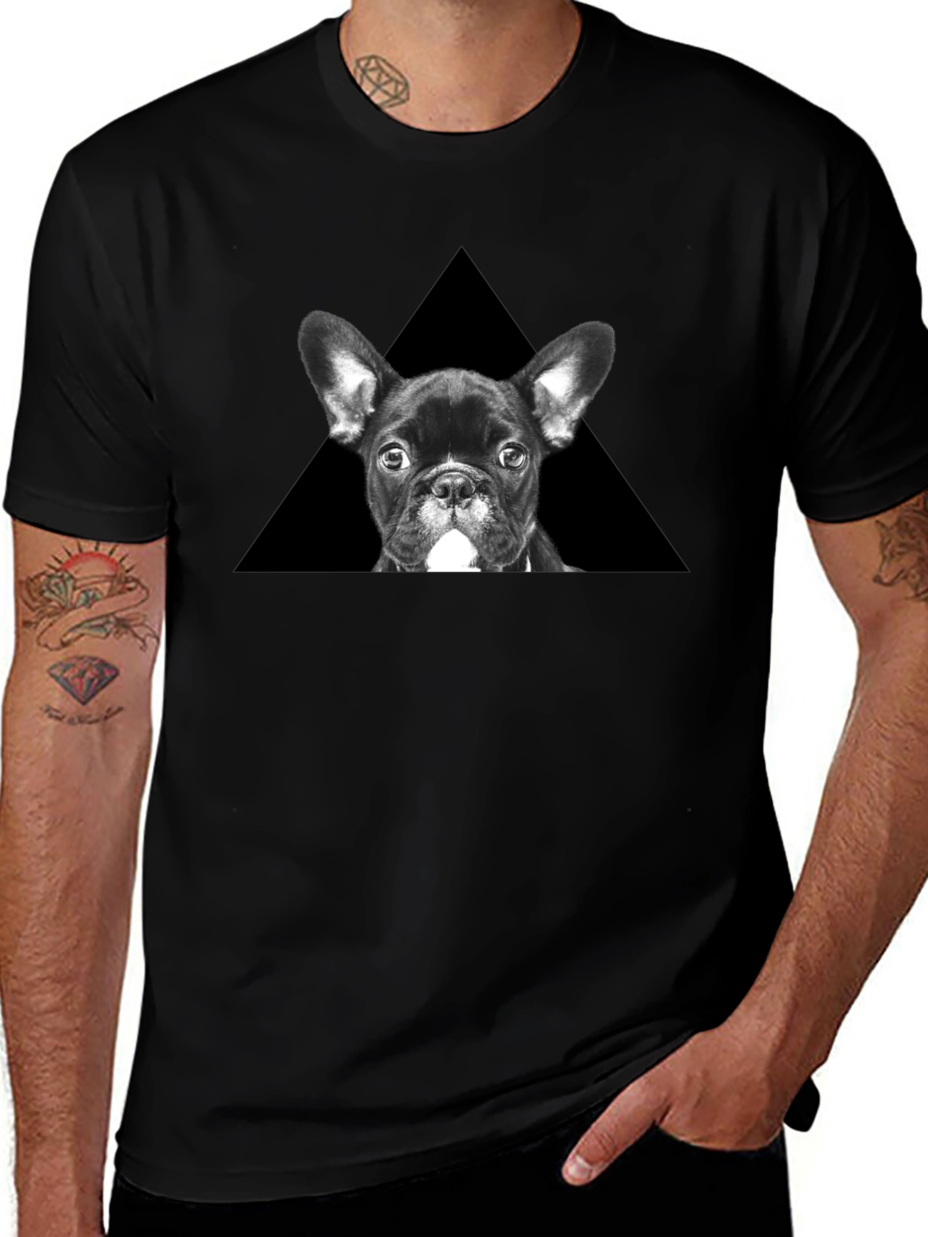 French Bulldog Triangle Graphic T-Shirt