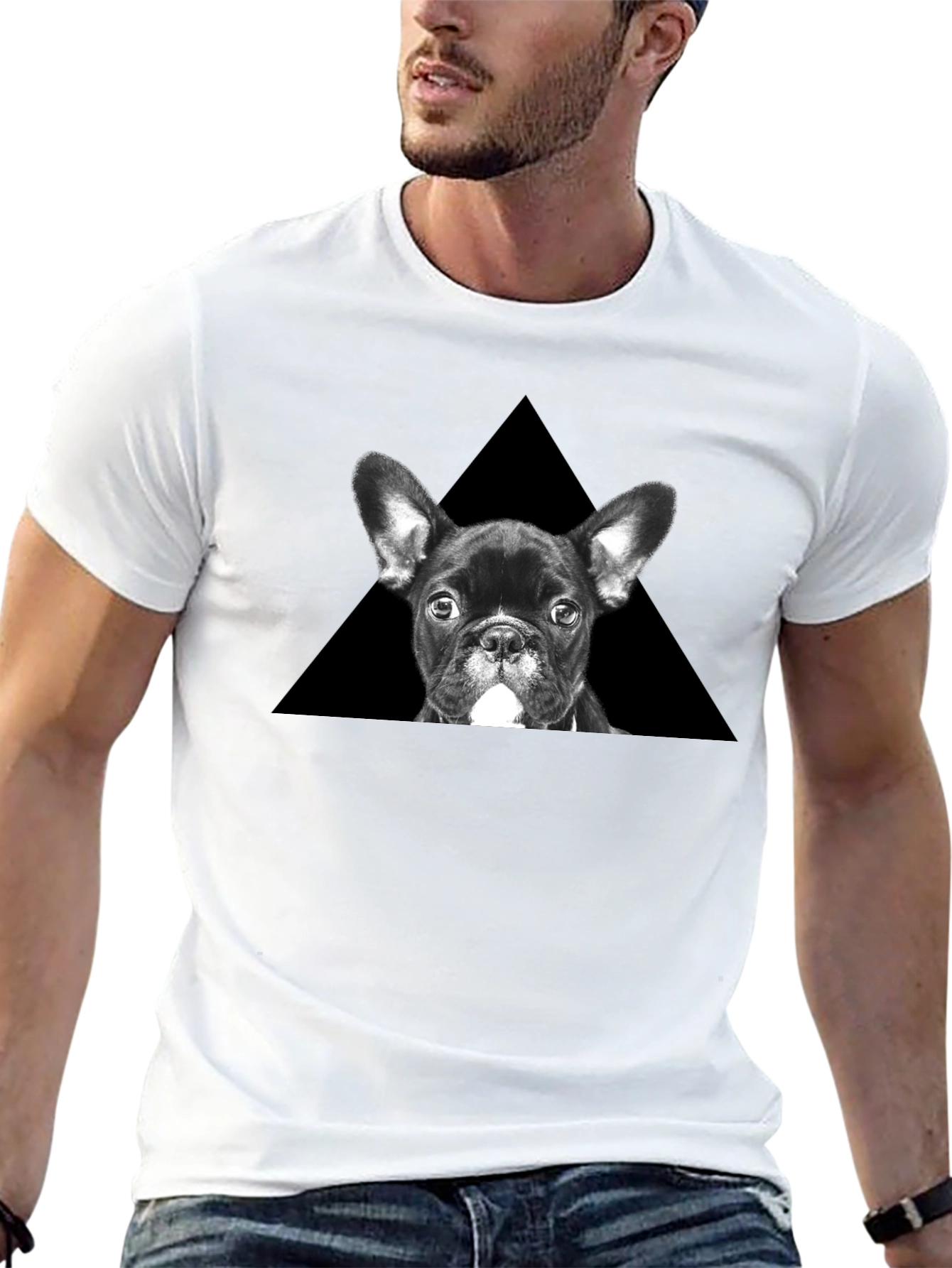 French Bulldog Triangle Graphic T-Shirt