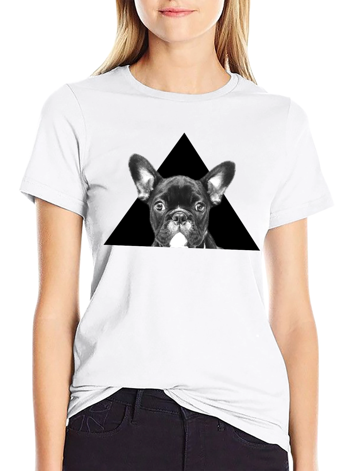 French Bulldog Triangle Graphic T-Shirt