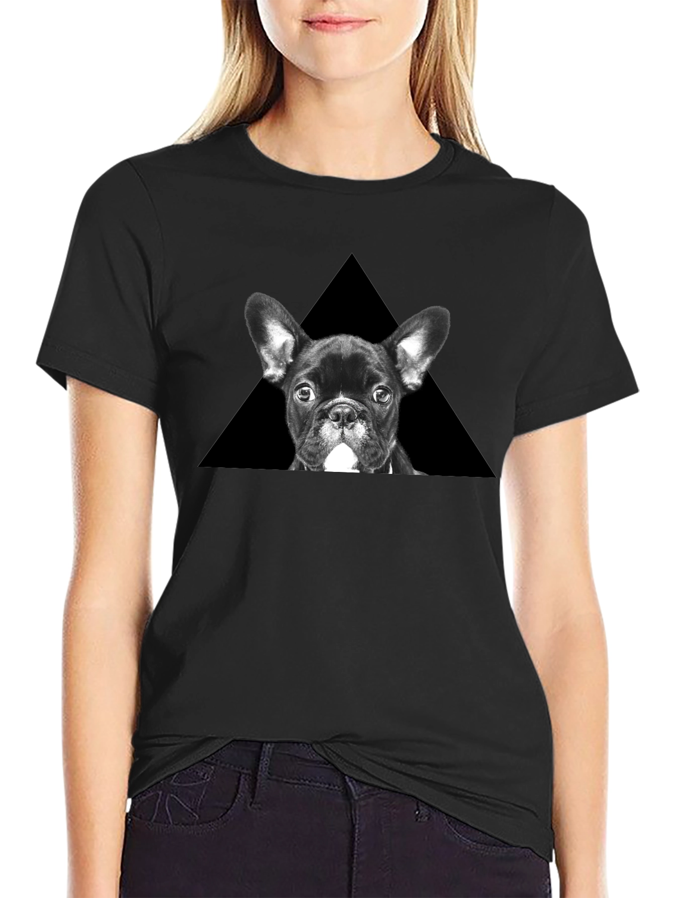 French Bulldog Triangle Graphic T-Shirt