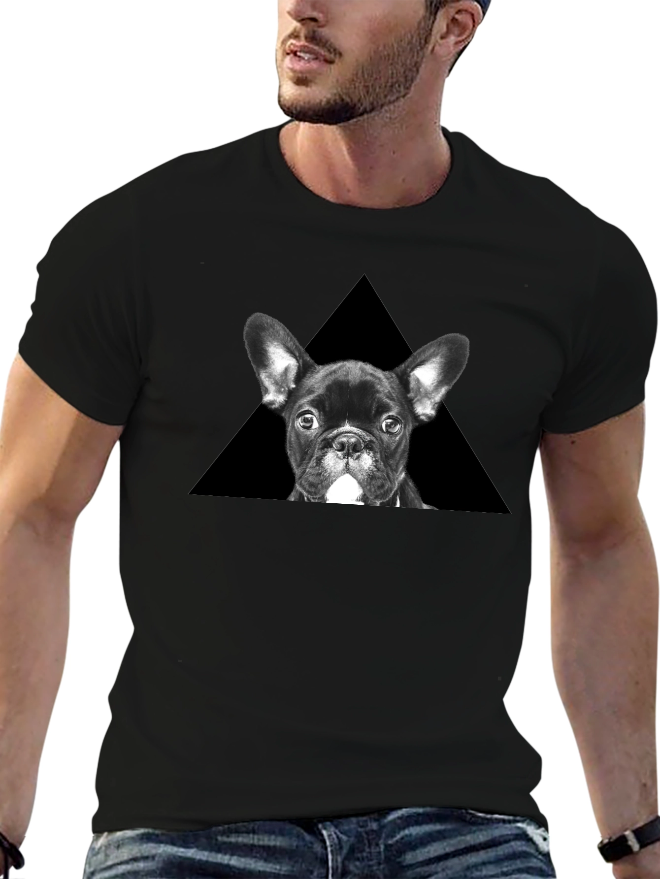 French Bulldog Triangle Graphic T-Shirt