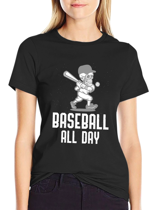 Baseball All Day Graphic Tee - Mens Black T-Shirt