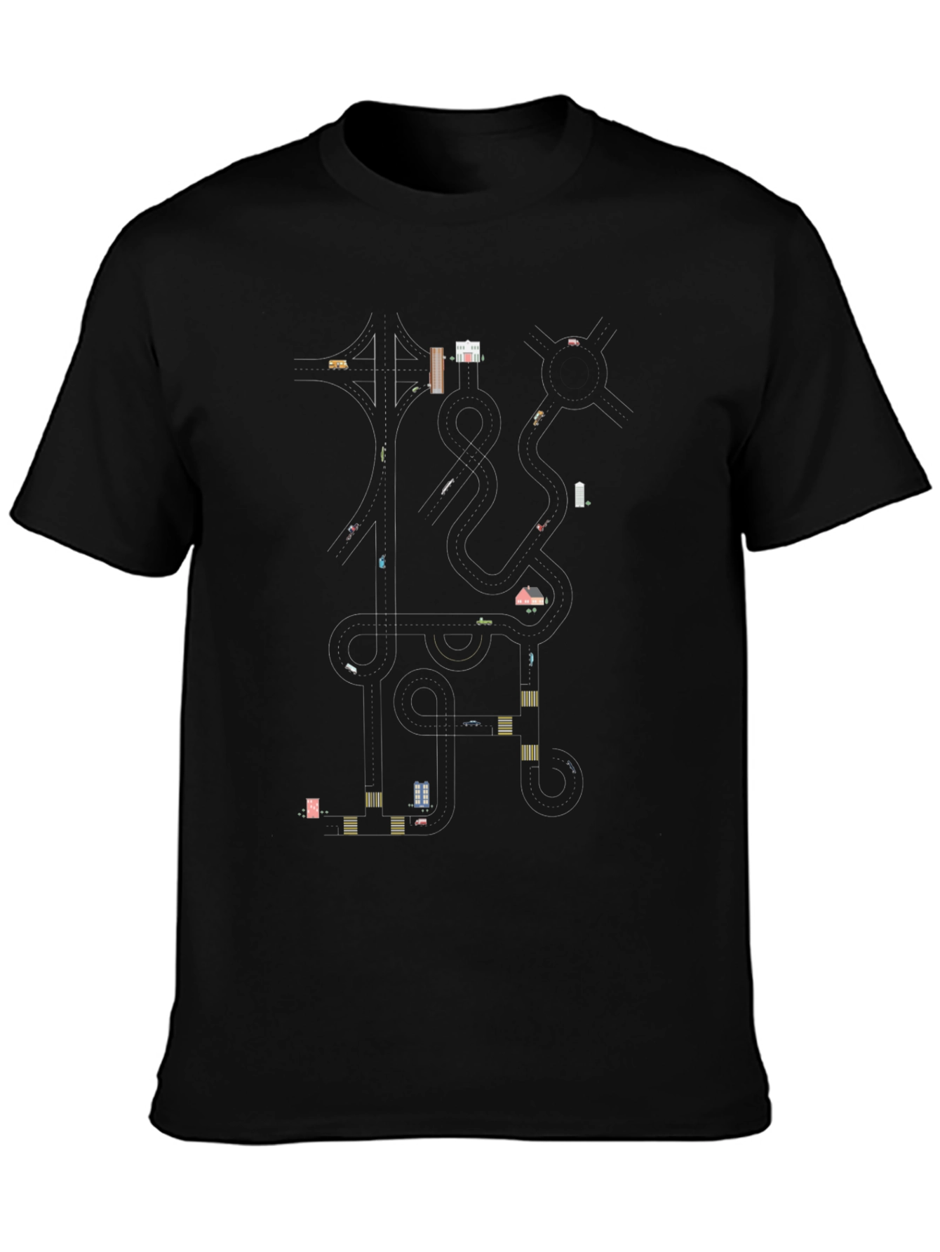 Urban Road Map Graphic T-Shirt