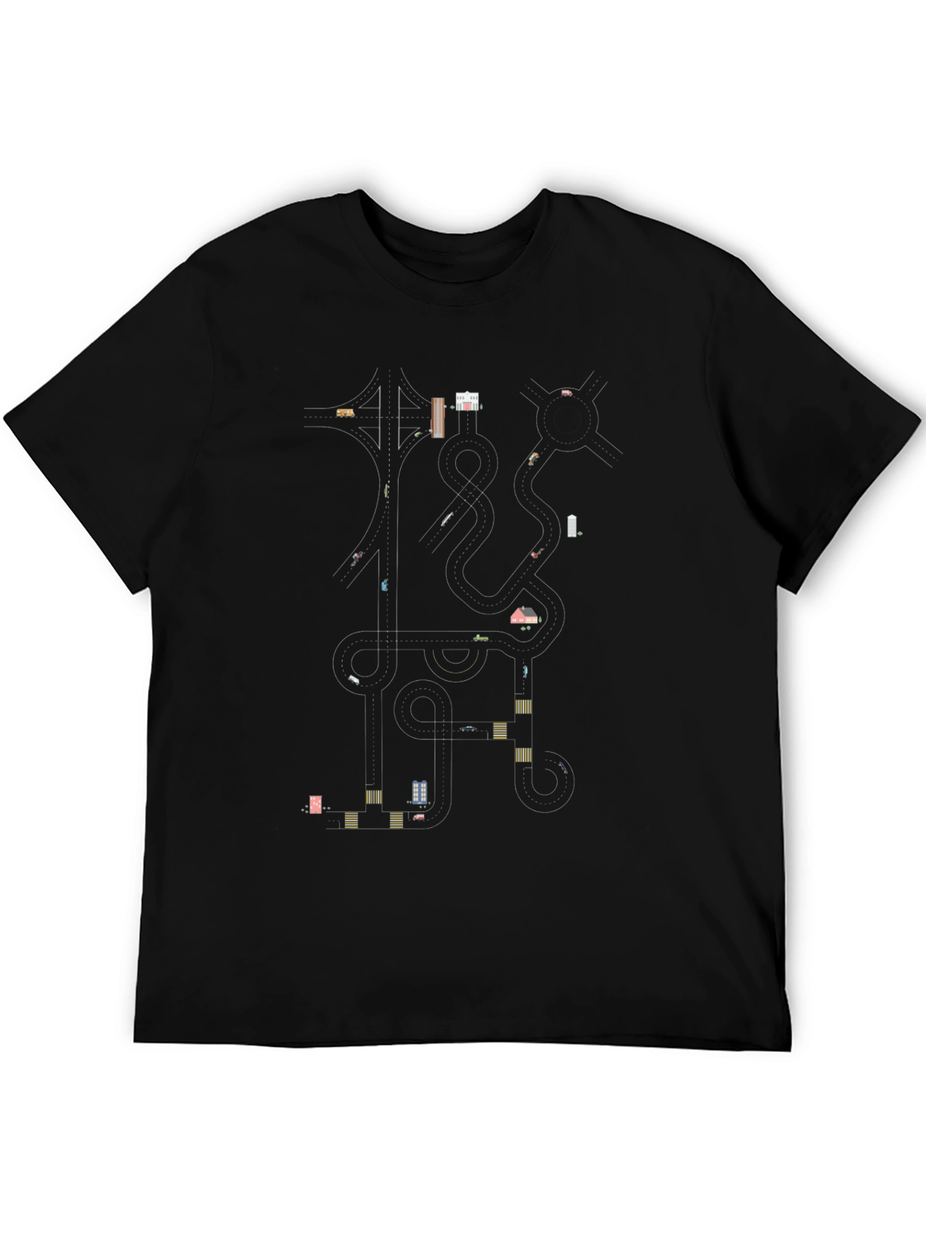 Urban Road Map Graphic T-Shirt
