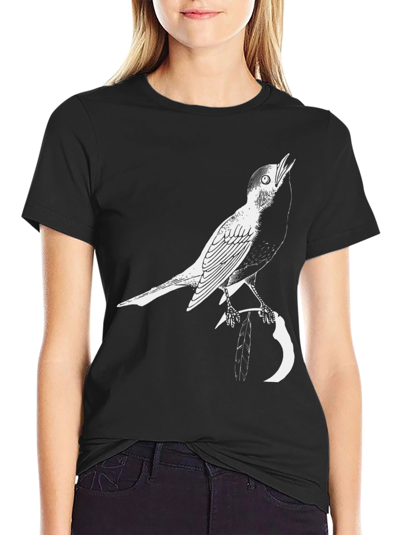 Bird Graphic Black T-Shirt