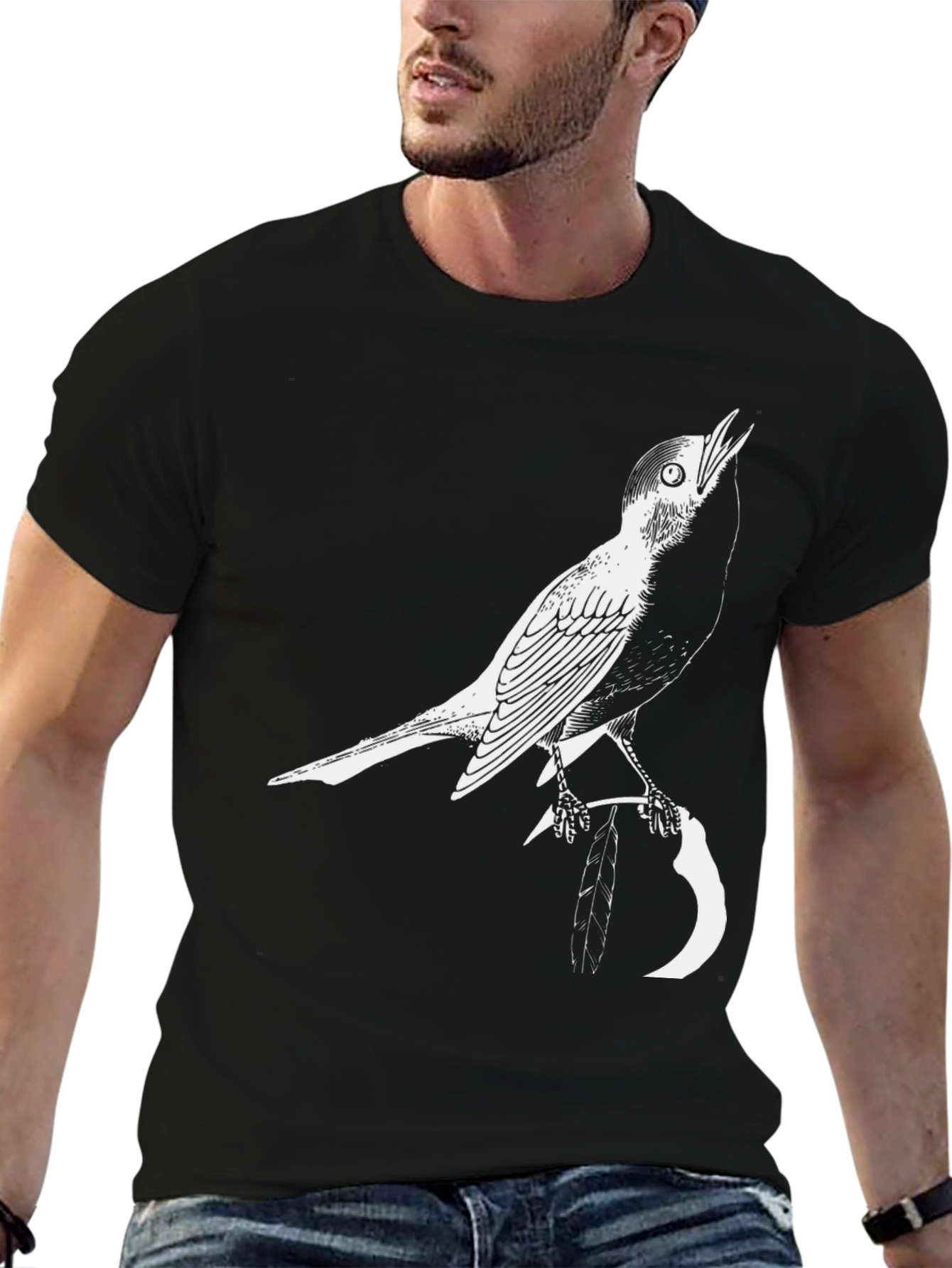 Bird Graphic Black T-Shirt