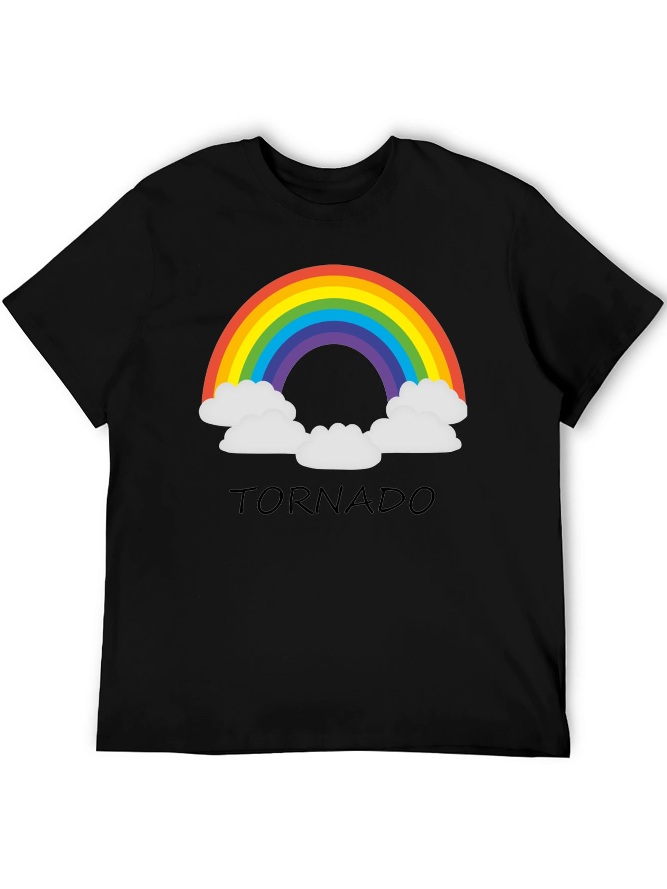 Rainbow Tornado Black T-Shirt