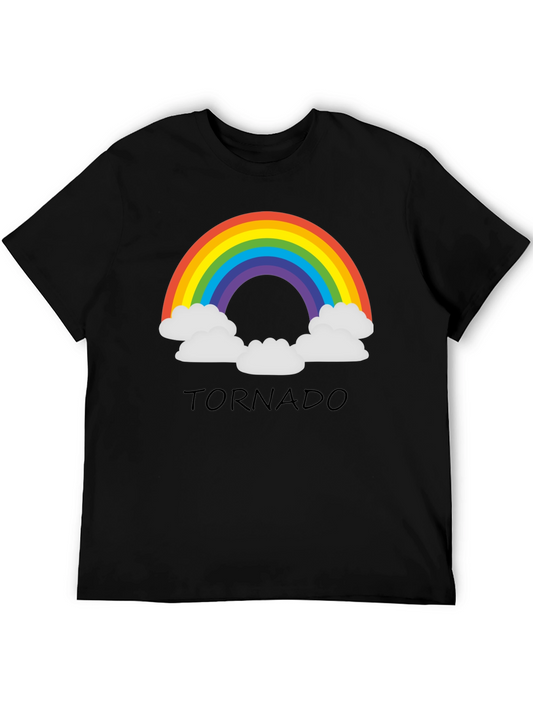 Rainbow Tornado Black T-Shirt