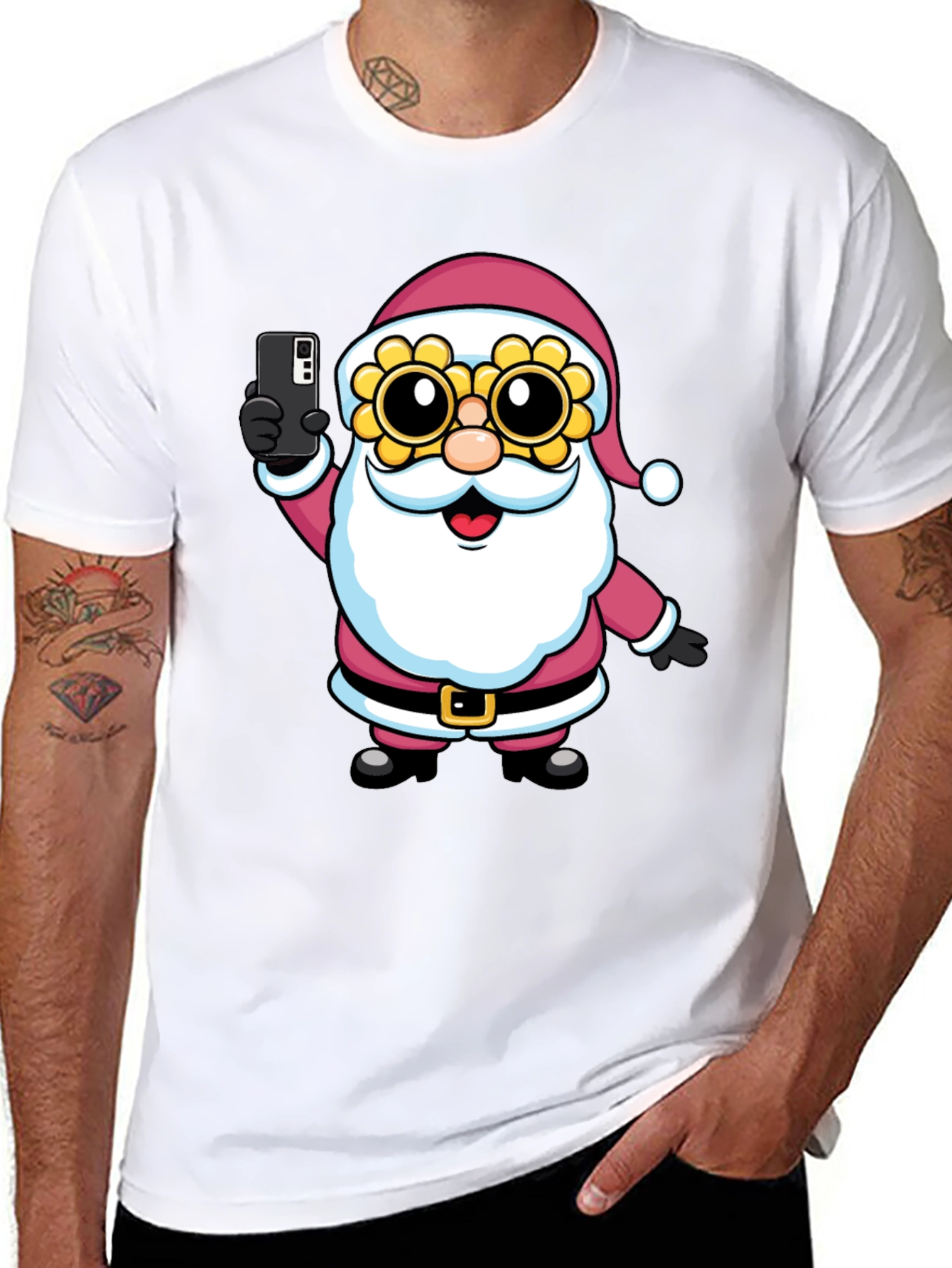 Santa Selfie T-Shirt - Funny Holiday Tee