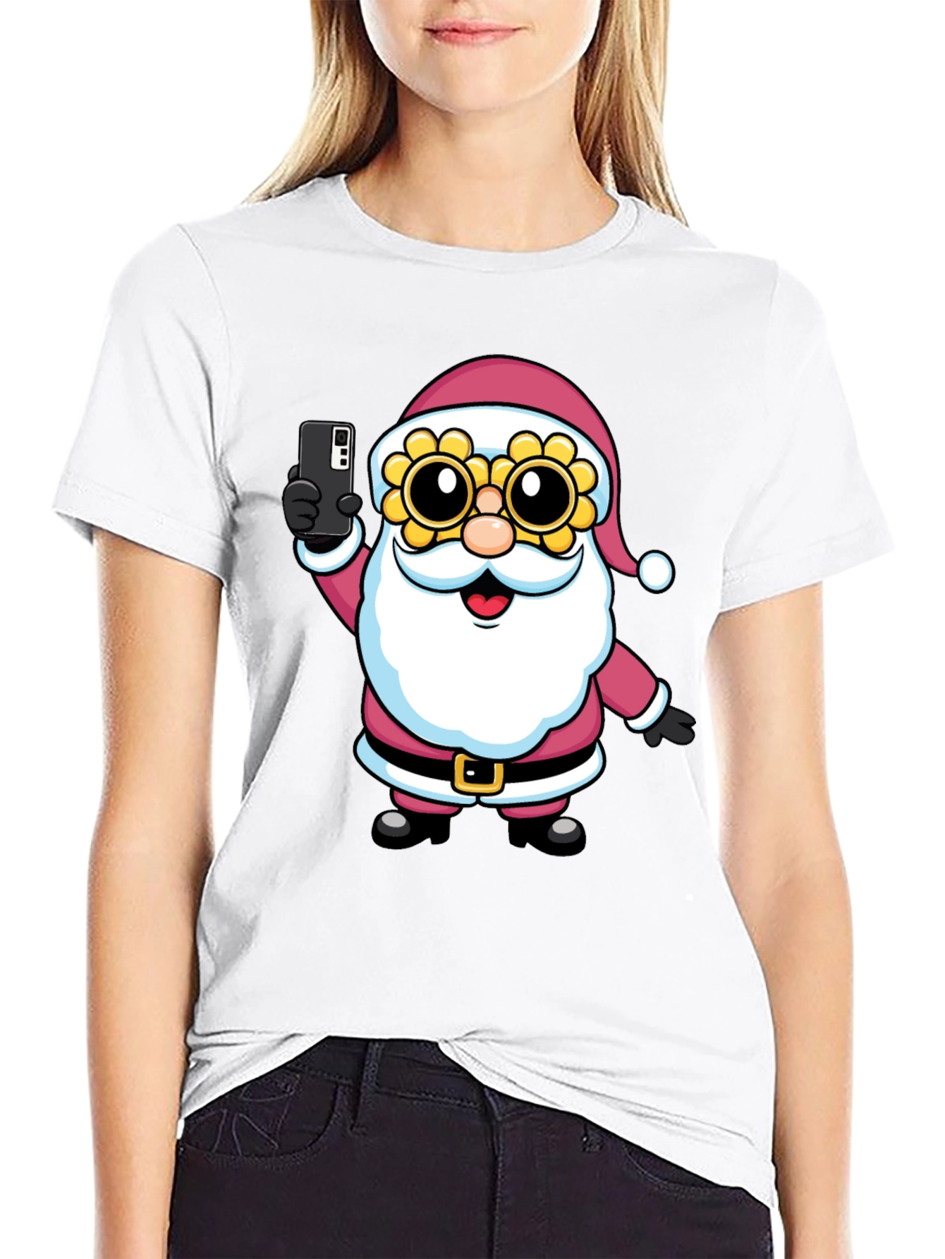 Santa Selfie T-Shirt - Funny Holiday Tee