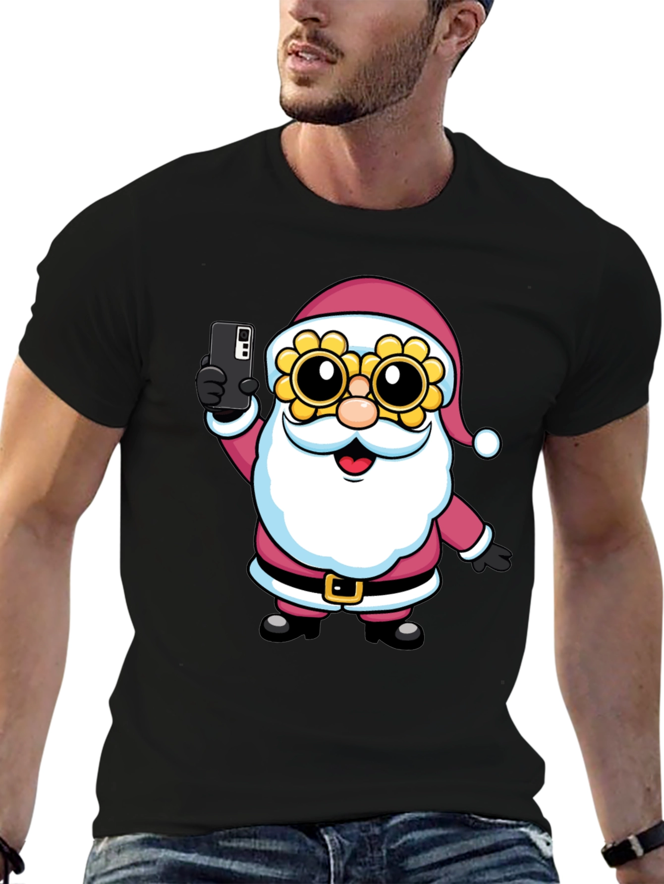Santa Selfie T-Shirt - Funny Holiday Tee