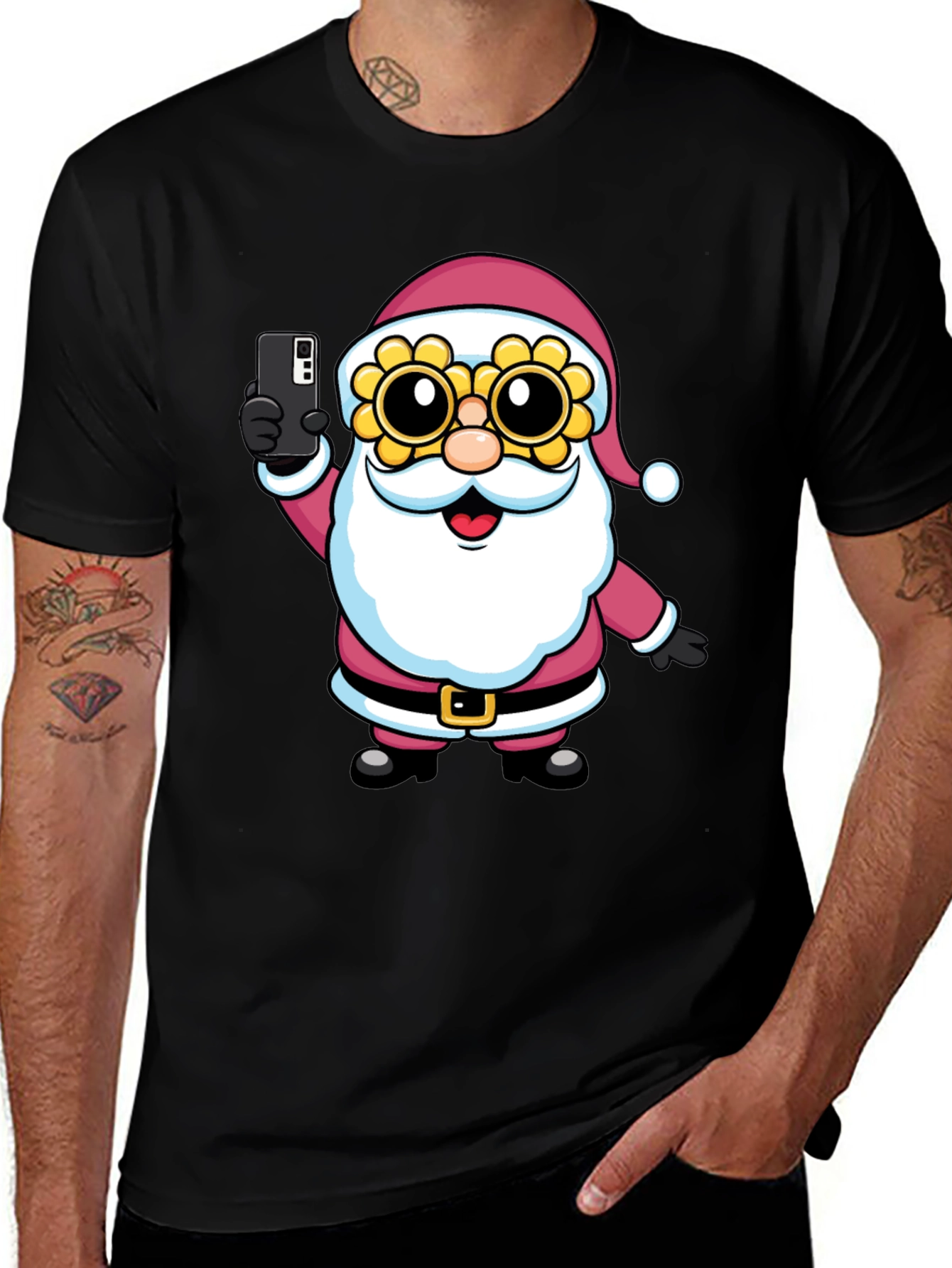Santa Selfie T-Shirt - Funny Holiday Tee