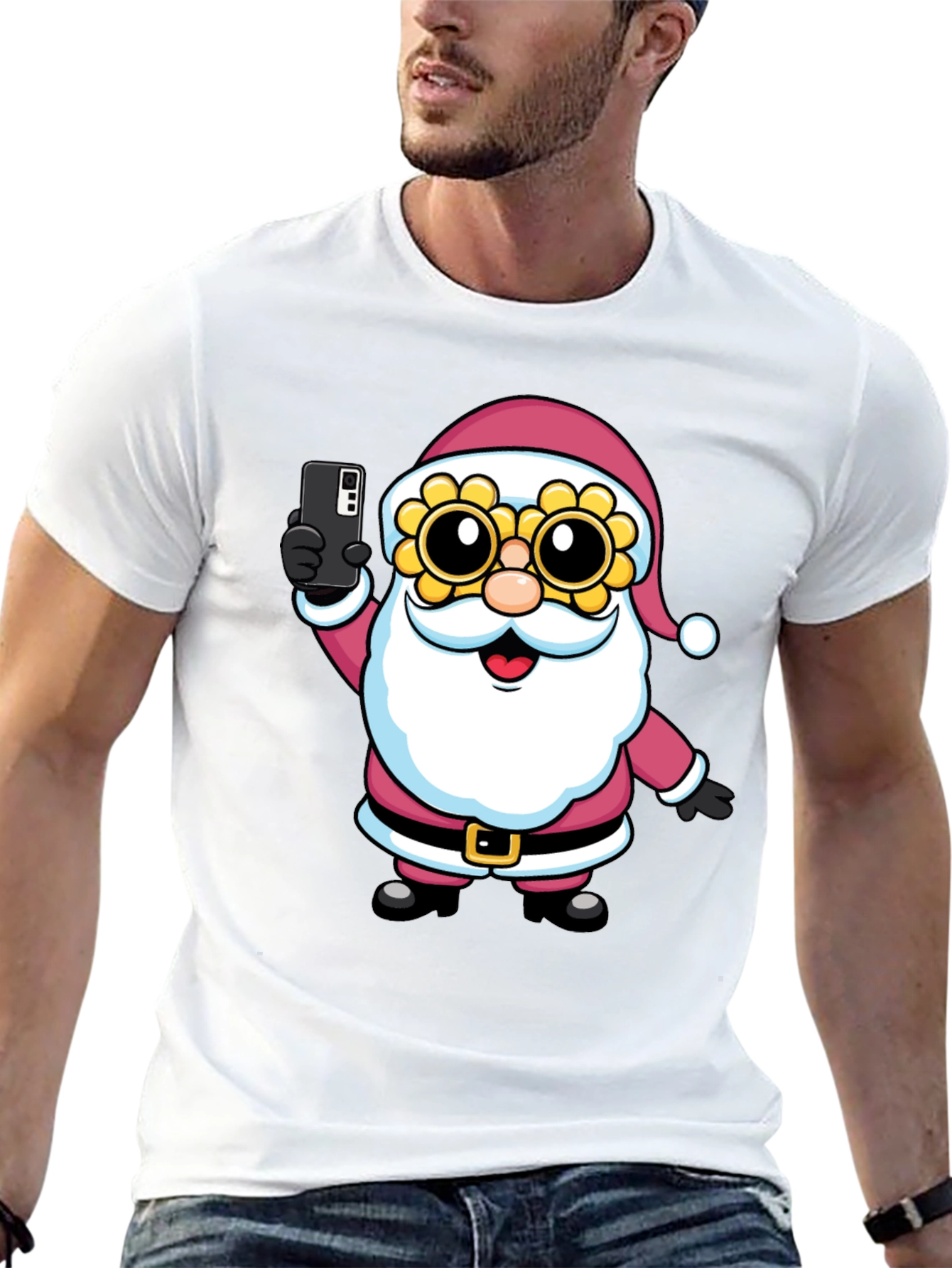Santa Selfie T-Shirt - Funny Holiday Tee