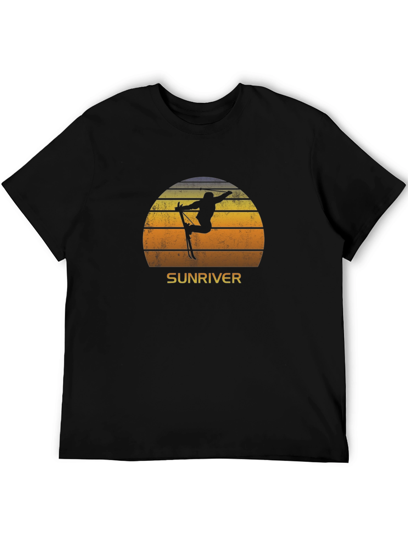 Sunriver Skiing Sunset T-Shirt - Retro Style