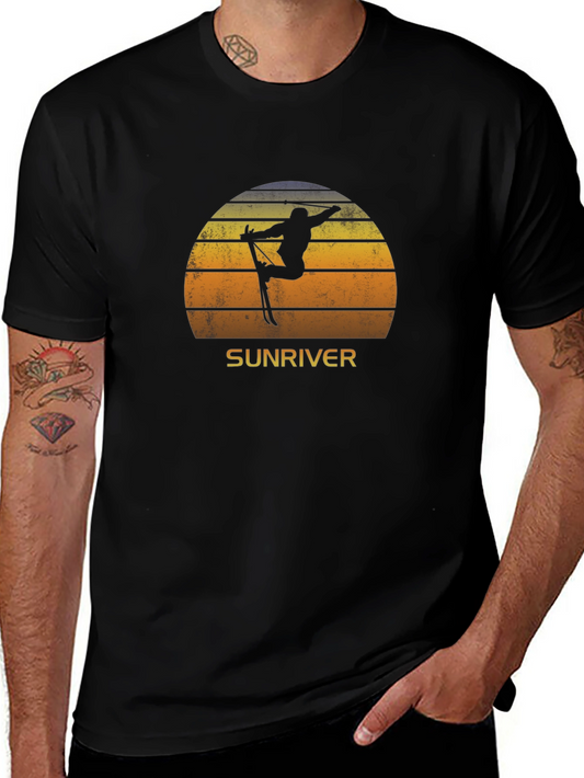 Sunriver Skiing Sunset T-Shirt - Retro Style