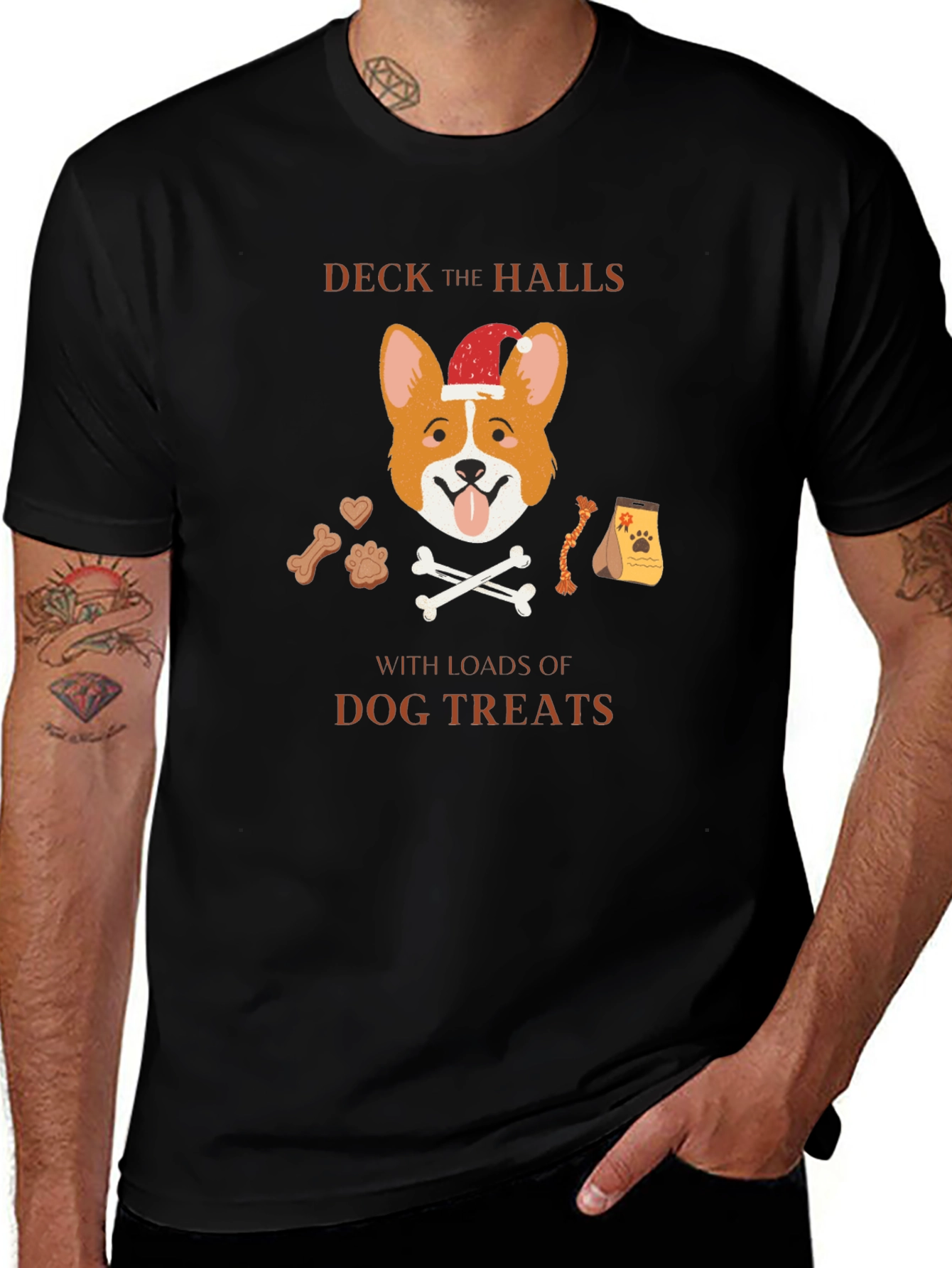Deck the Halls with Dog Treats Christmas T-Shirt