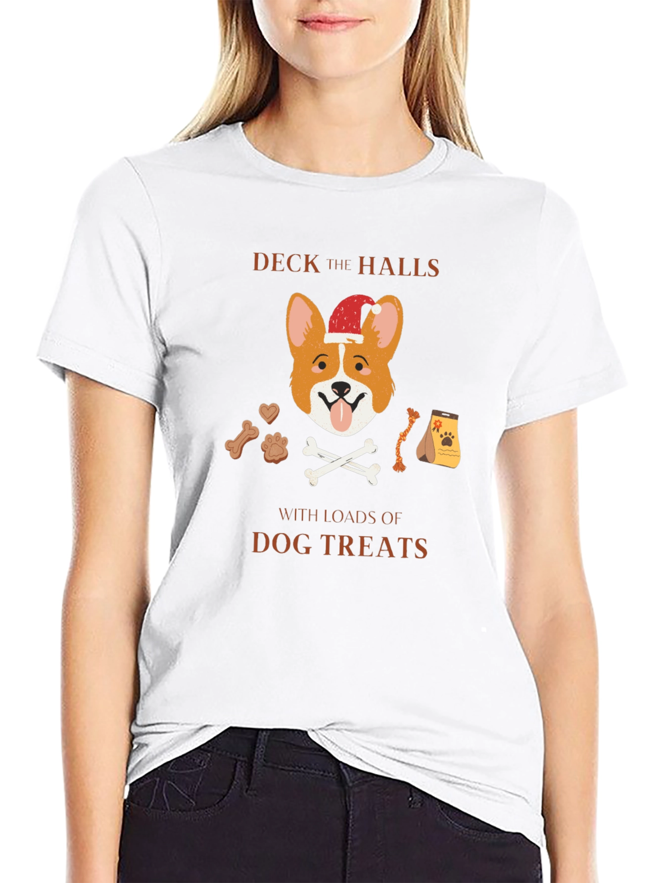 Deck the Halls with Dog Treats Christmas T-Shirt