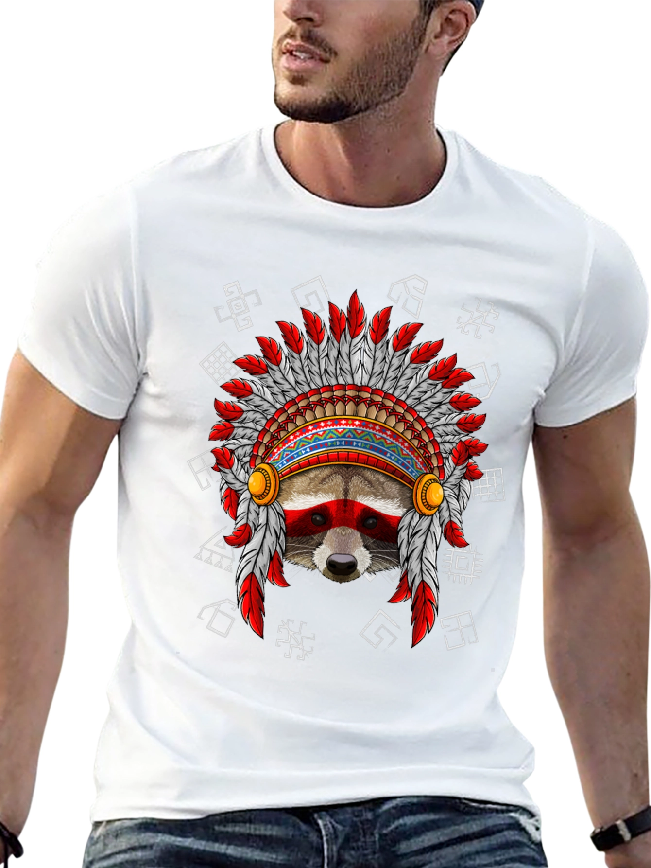 Raccoon Headdress Graphic T-Shirt
