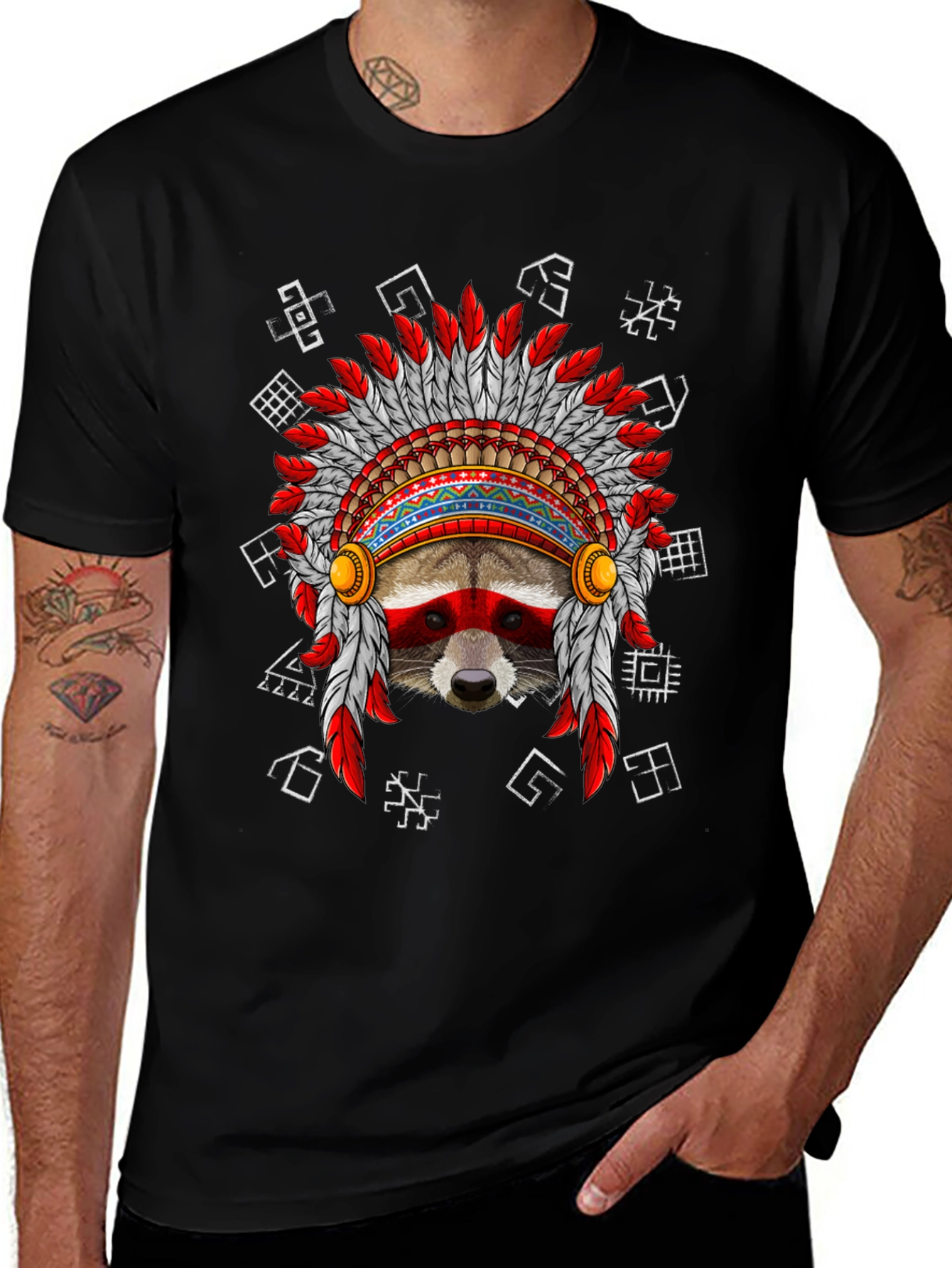 Raccoon Headdress Graphic T-Shirt