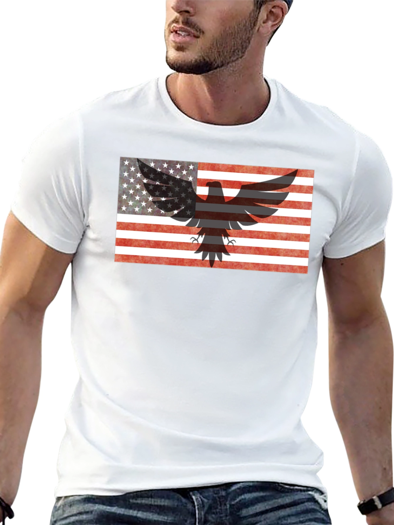 American Eagle Flag Graphic T-Shirt - Patriotic Pride