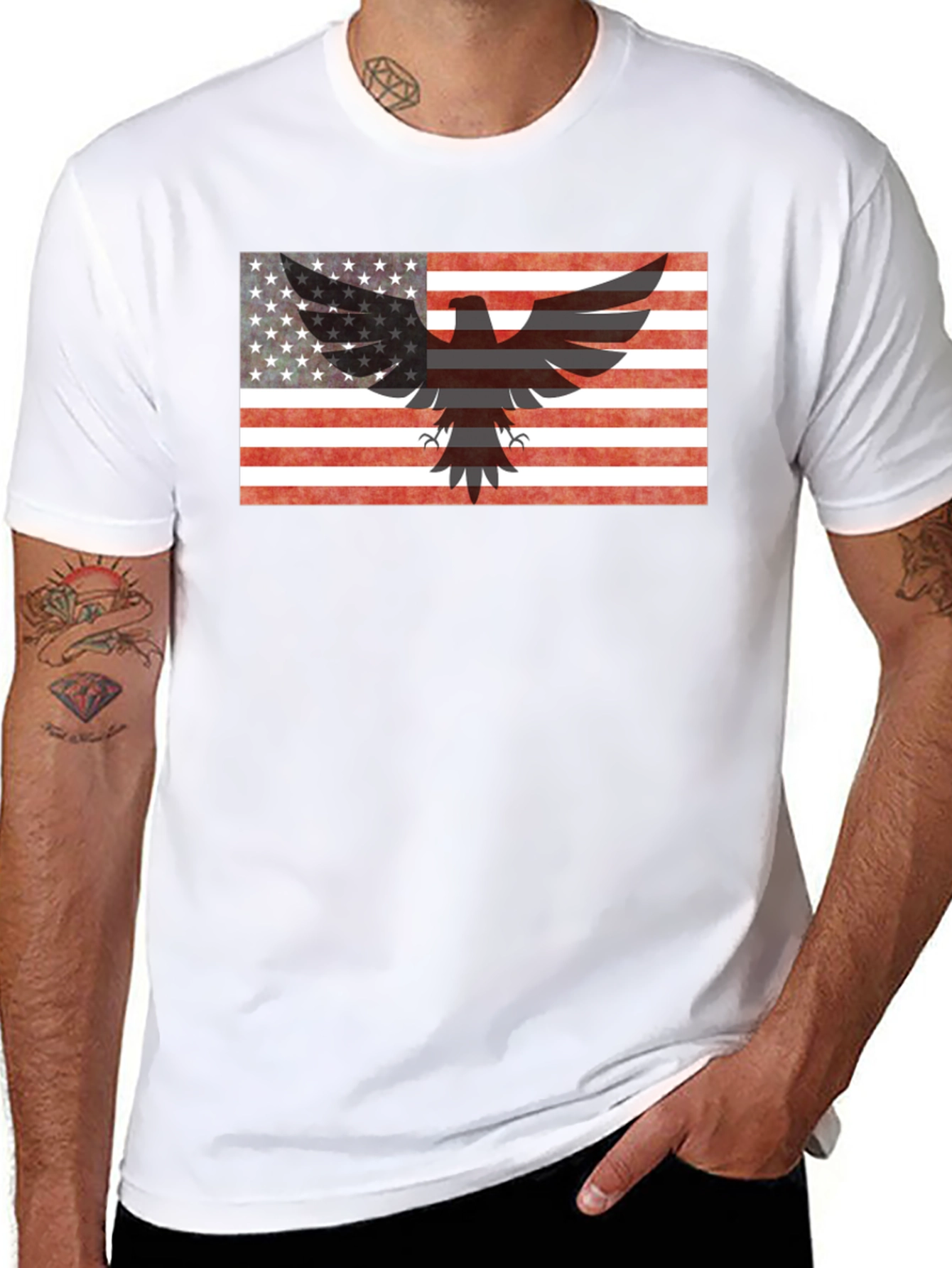 American Eagle Flag Graphic T-Shirt - Patriotic Pride