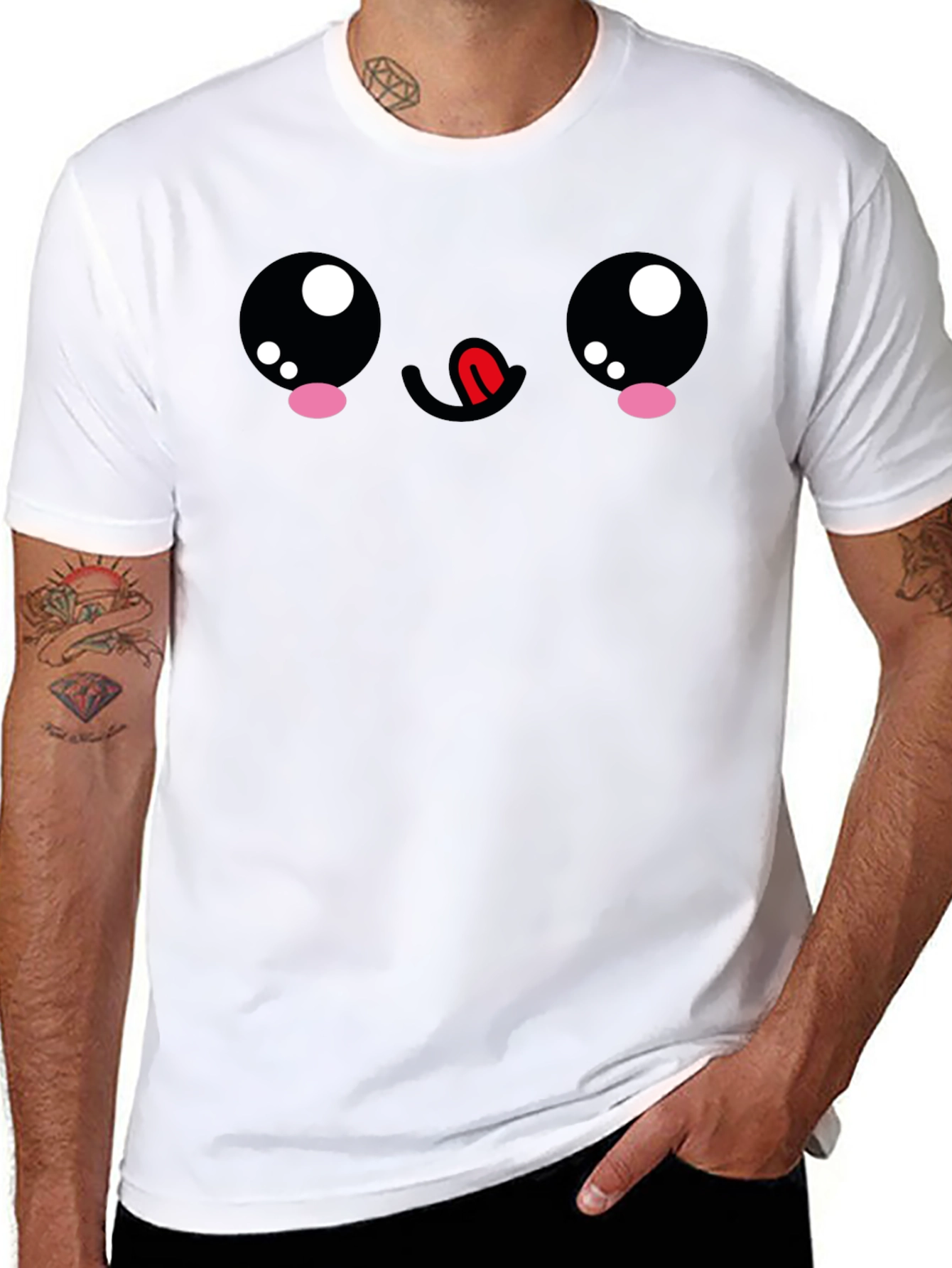Kawaii Face Black T-Shirt