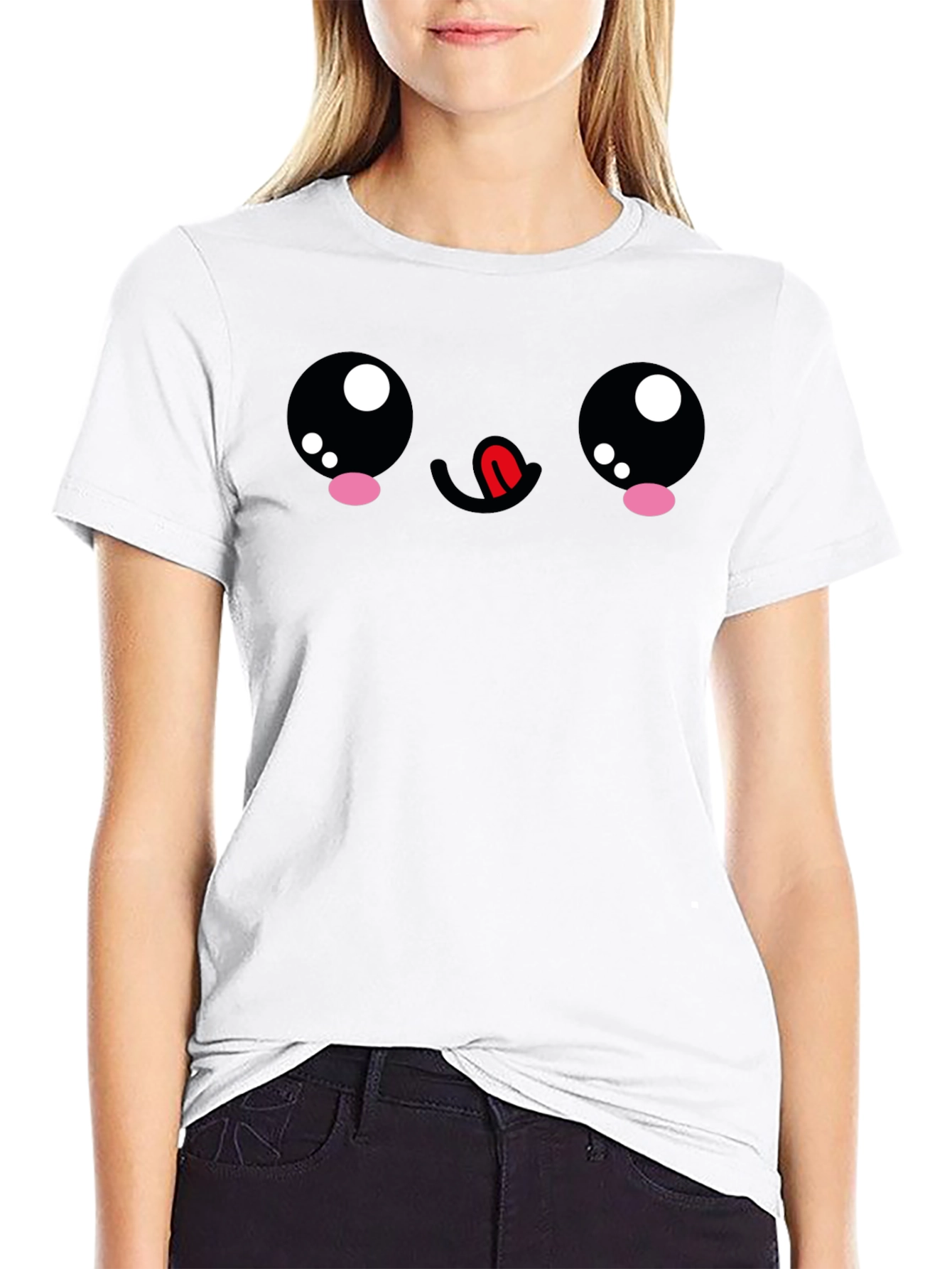 Kawaii Face Black T-Shirt