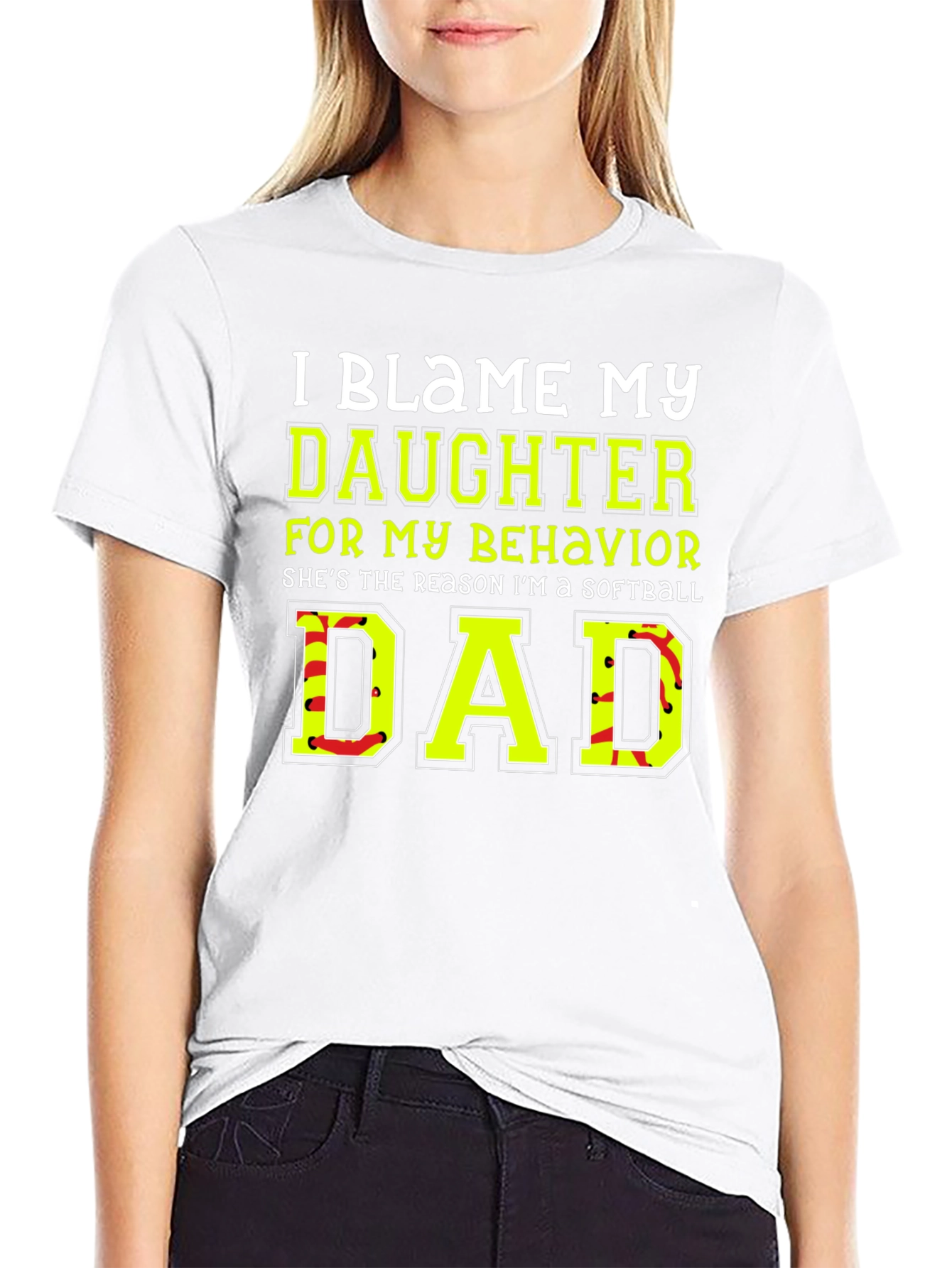 I Blame My Daughter Dad Softball Graphic T-Shirt