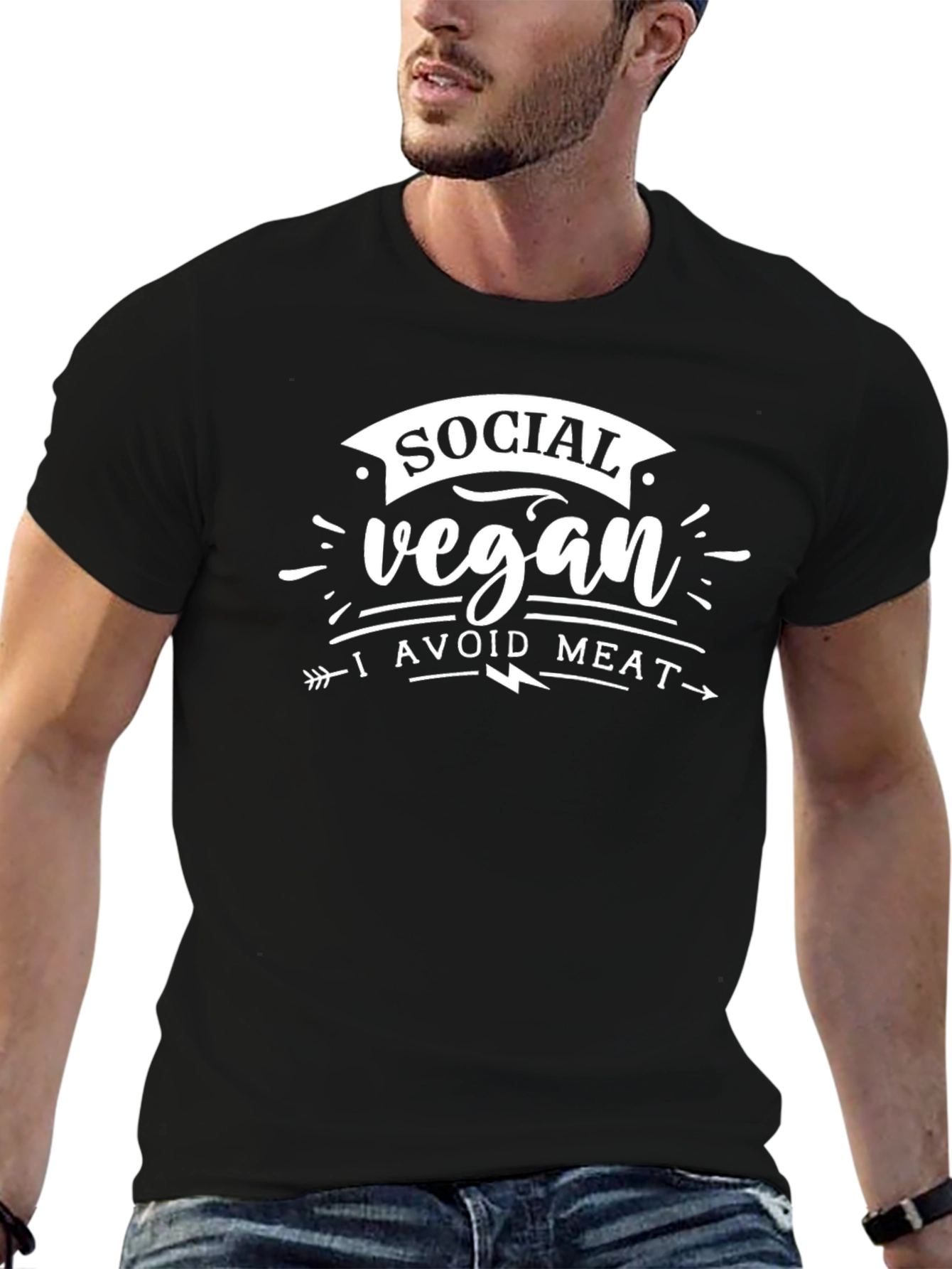 Social Vegan I Avoid Meat T-Shirt