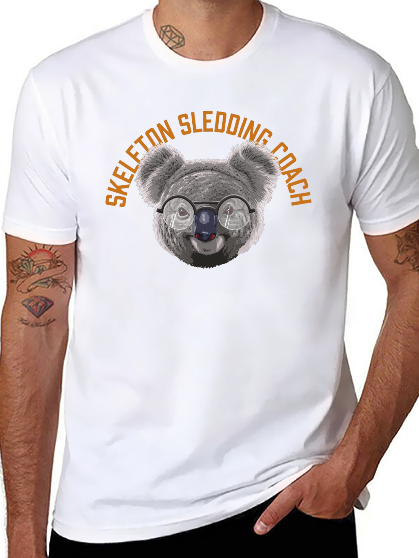 Skeleton Sledding Coach Koala T-Shirt