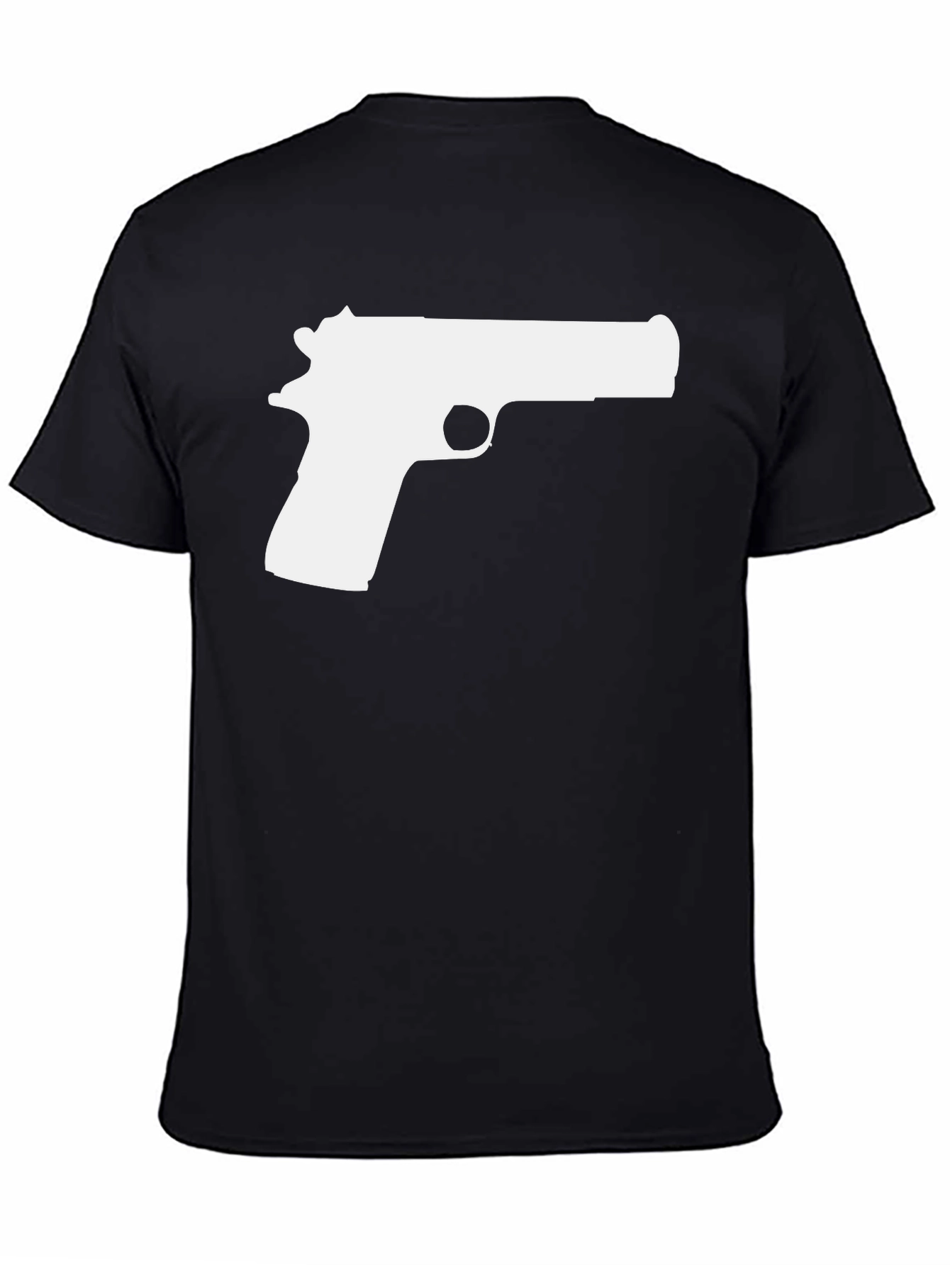 Pistol Graphic Tee - Black Cotton T-Shirt