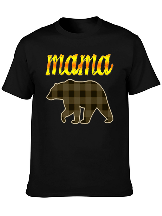 Mama Bear Plaid Graphic T-Shirt
