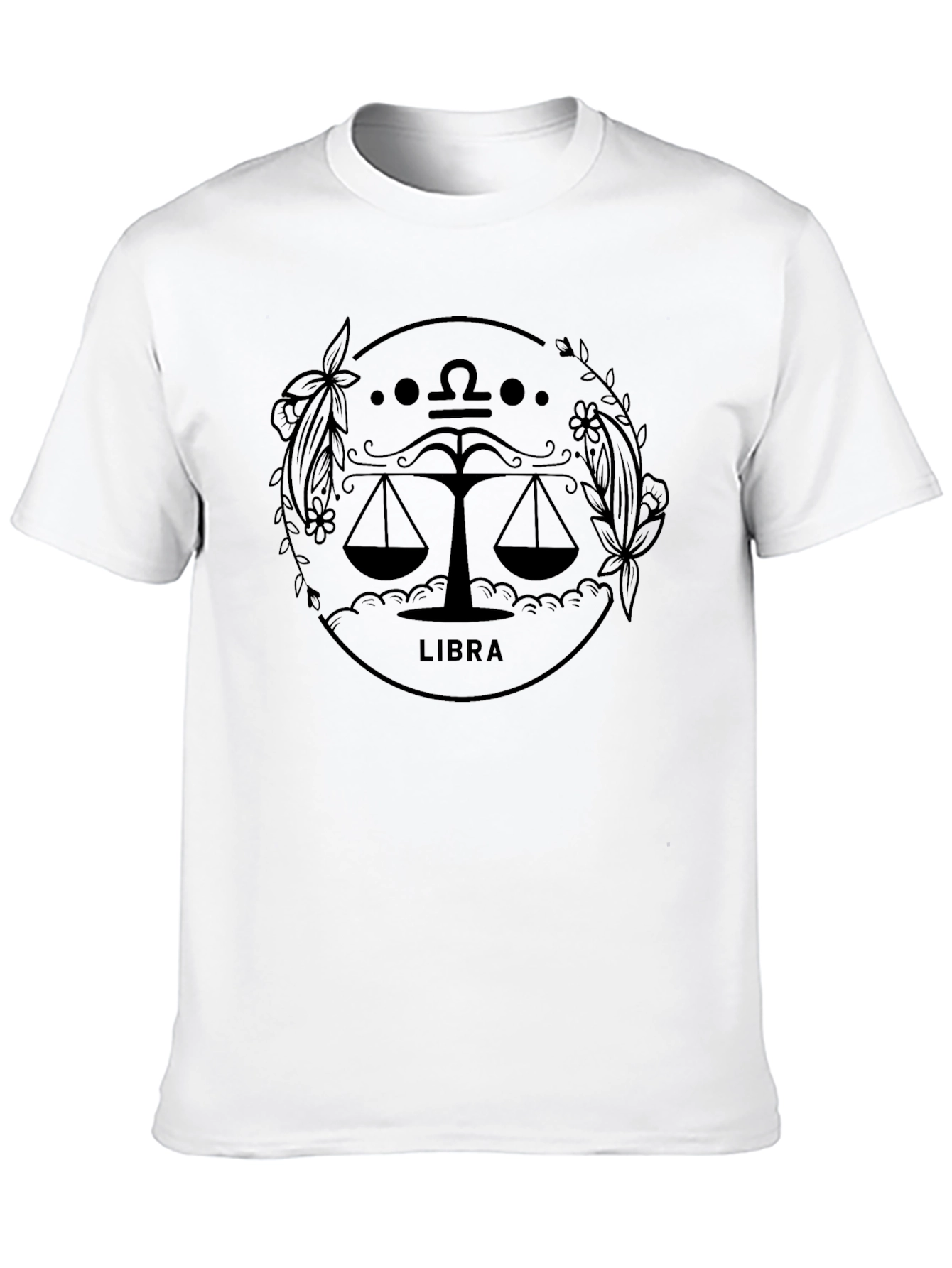 Libra Zodiac Sign Black T-Shirt