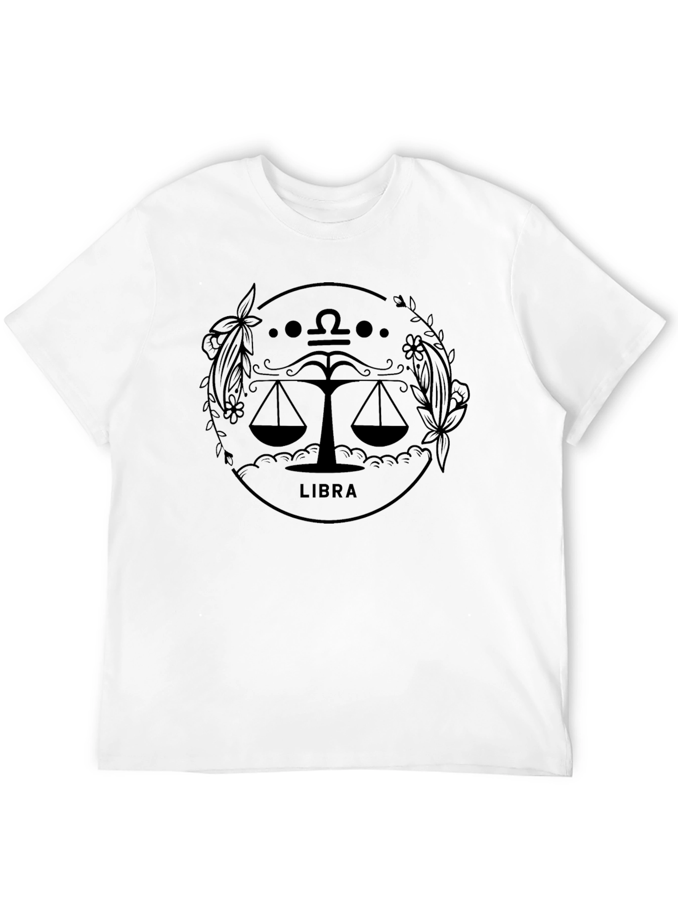 Libra Zodiac Sign Black T-Shirt