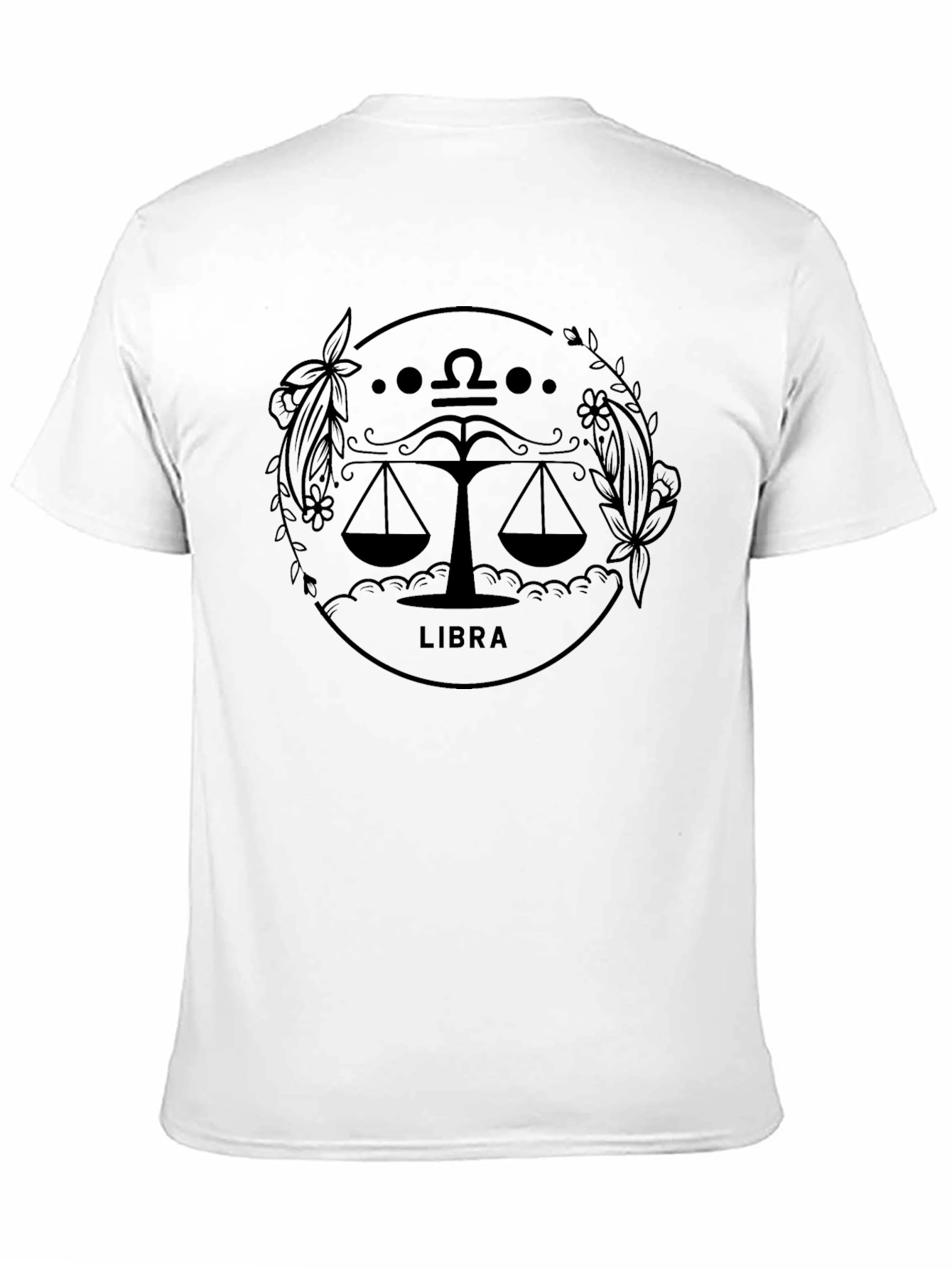 Libra Zodiac Sign Black T-Shirt
