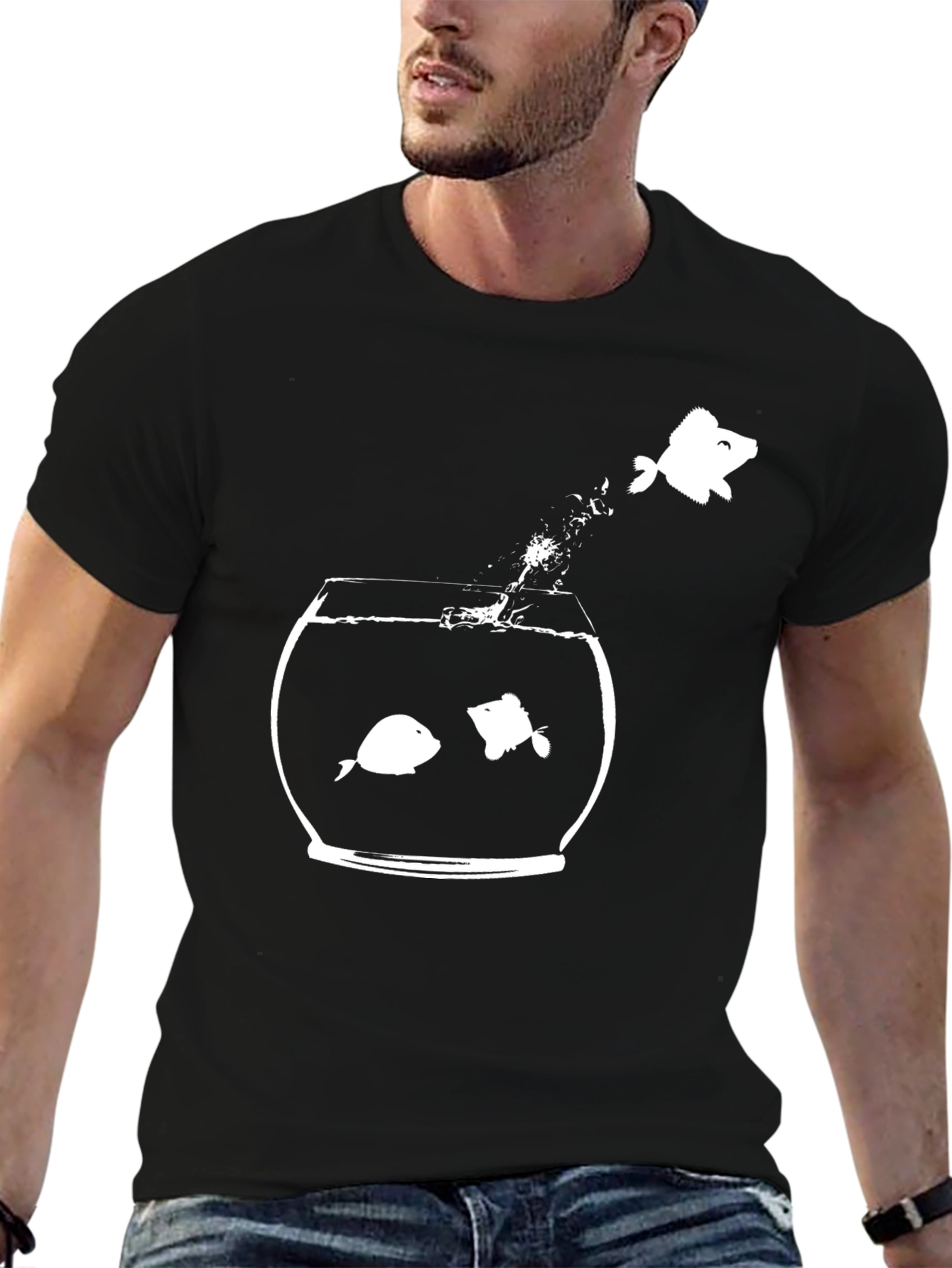 Funny Fishbowl Graphic Tee - Be Different