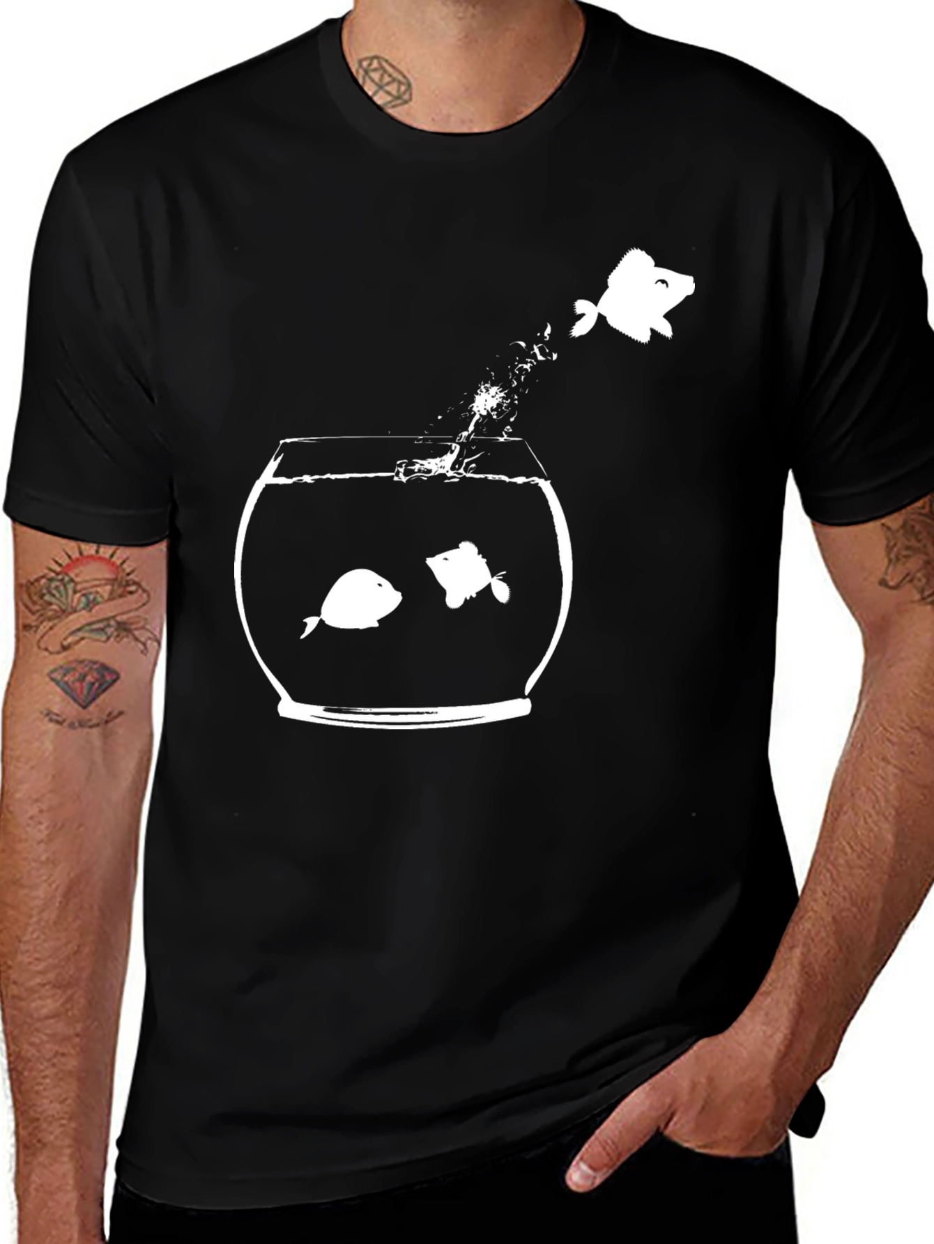 Funny Fishbowl Graphic Tee - Be Different