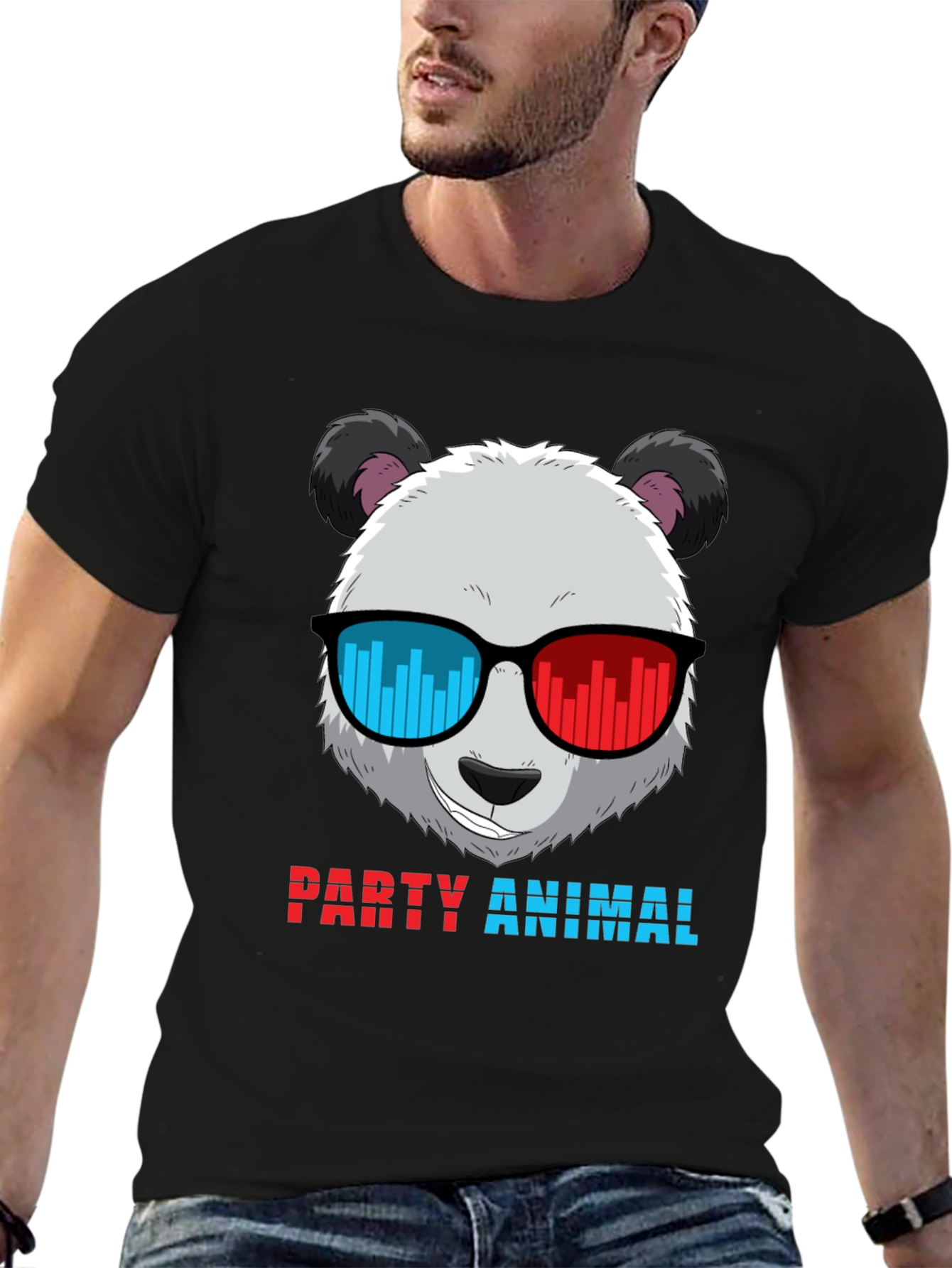 Party Animal Panda T-Shirt - Novelty Graphic Tee