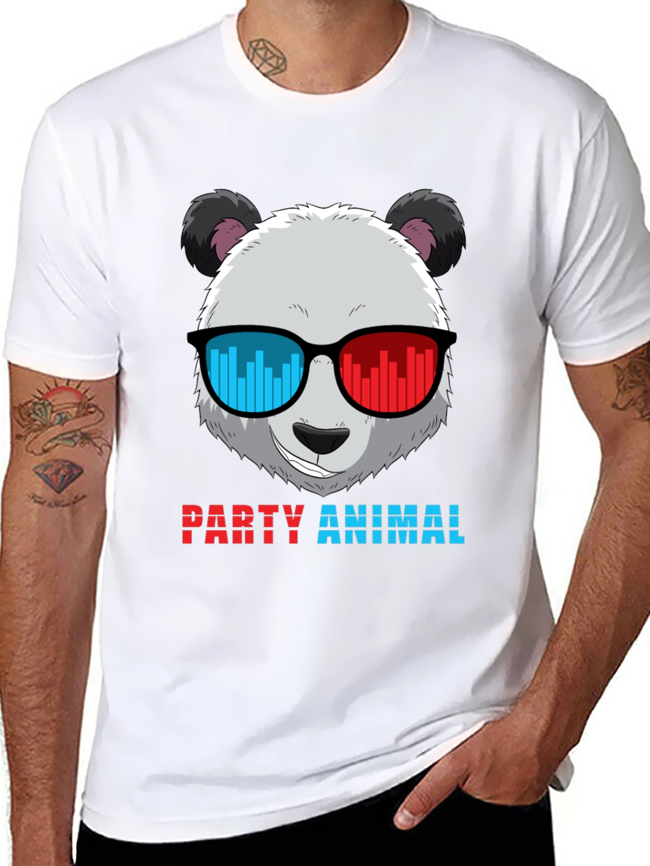 Party Animal Panda T-Shirt - Novelty Graphic Tee