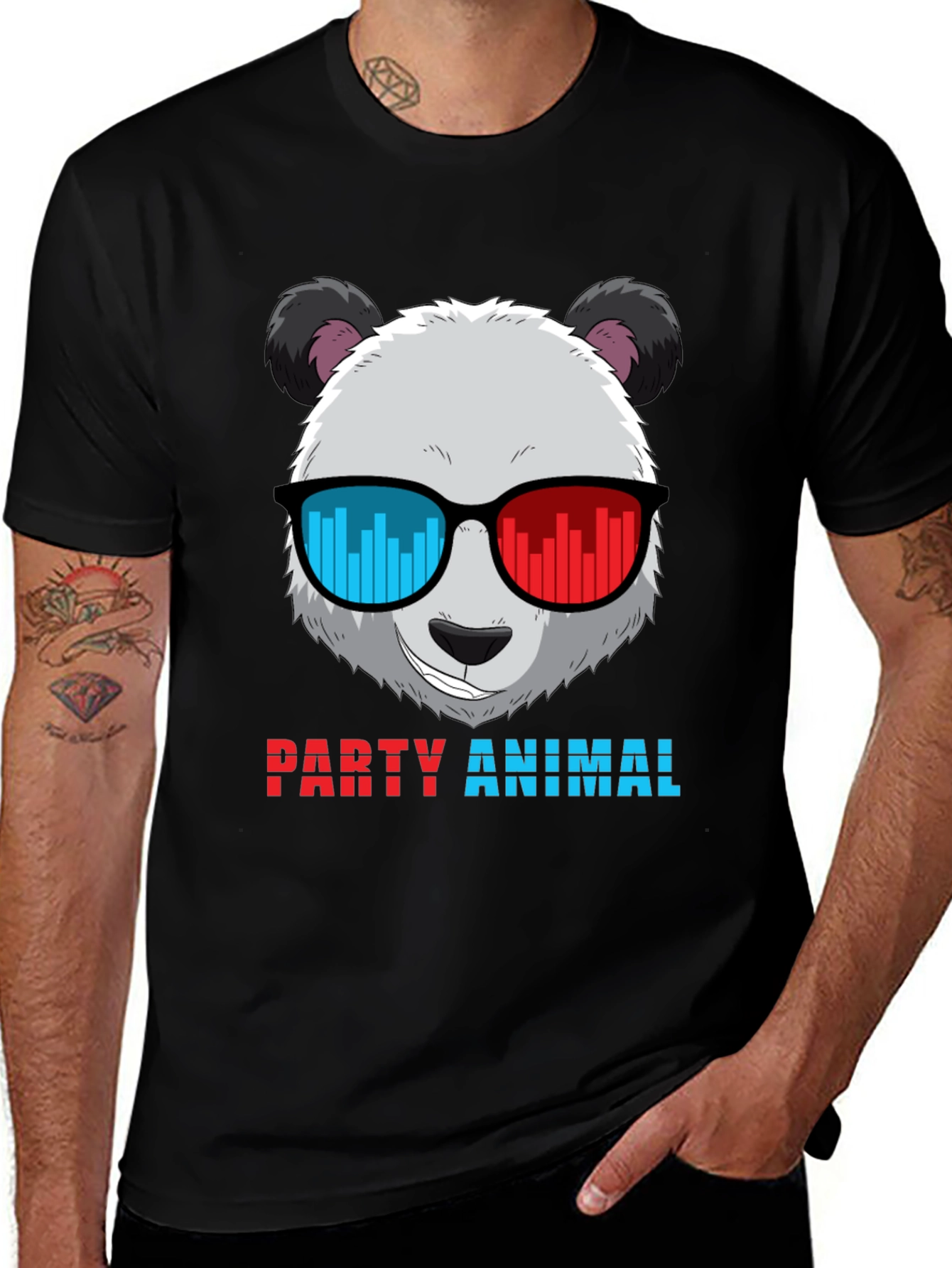 Party Animal Panda T-Shirt - Novelty Graphic Tee