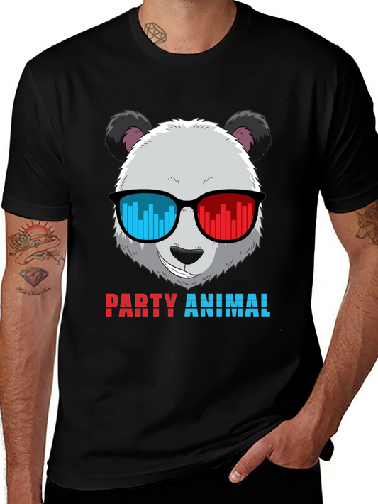Party Animal Panda T-Shirt - Novelty Graphic Tee