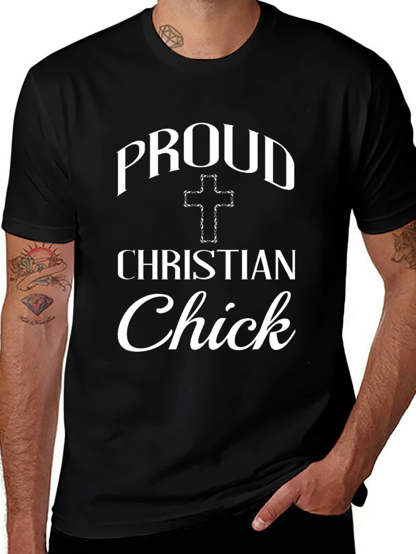 Proud Christian Chick Black T-Shirt