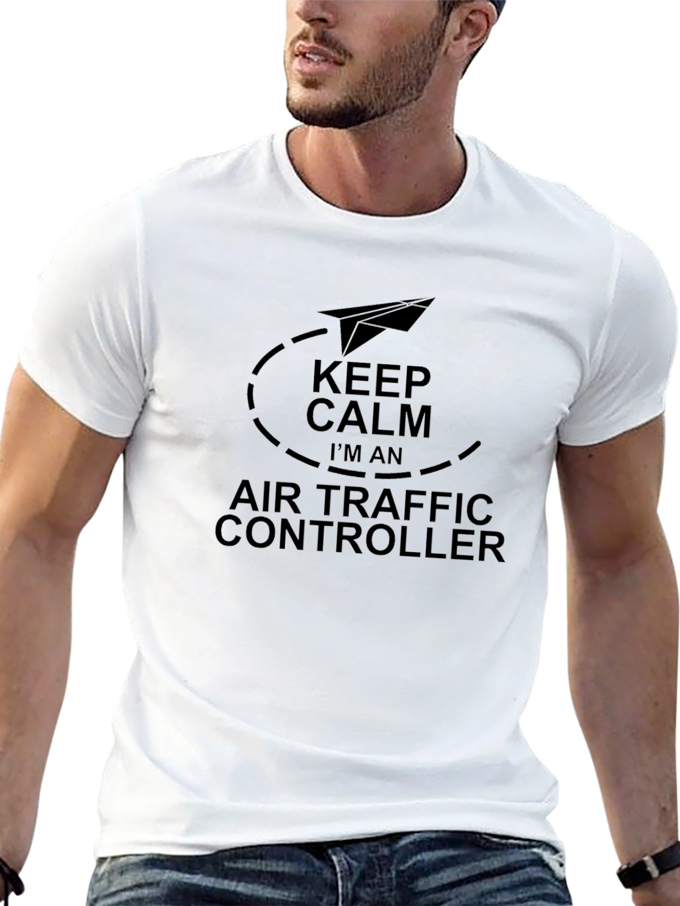 Keep Calm Air Traffic Controller Black Tee