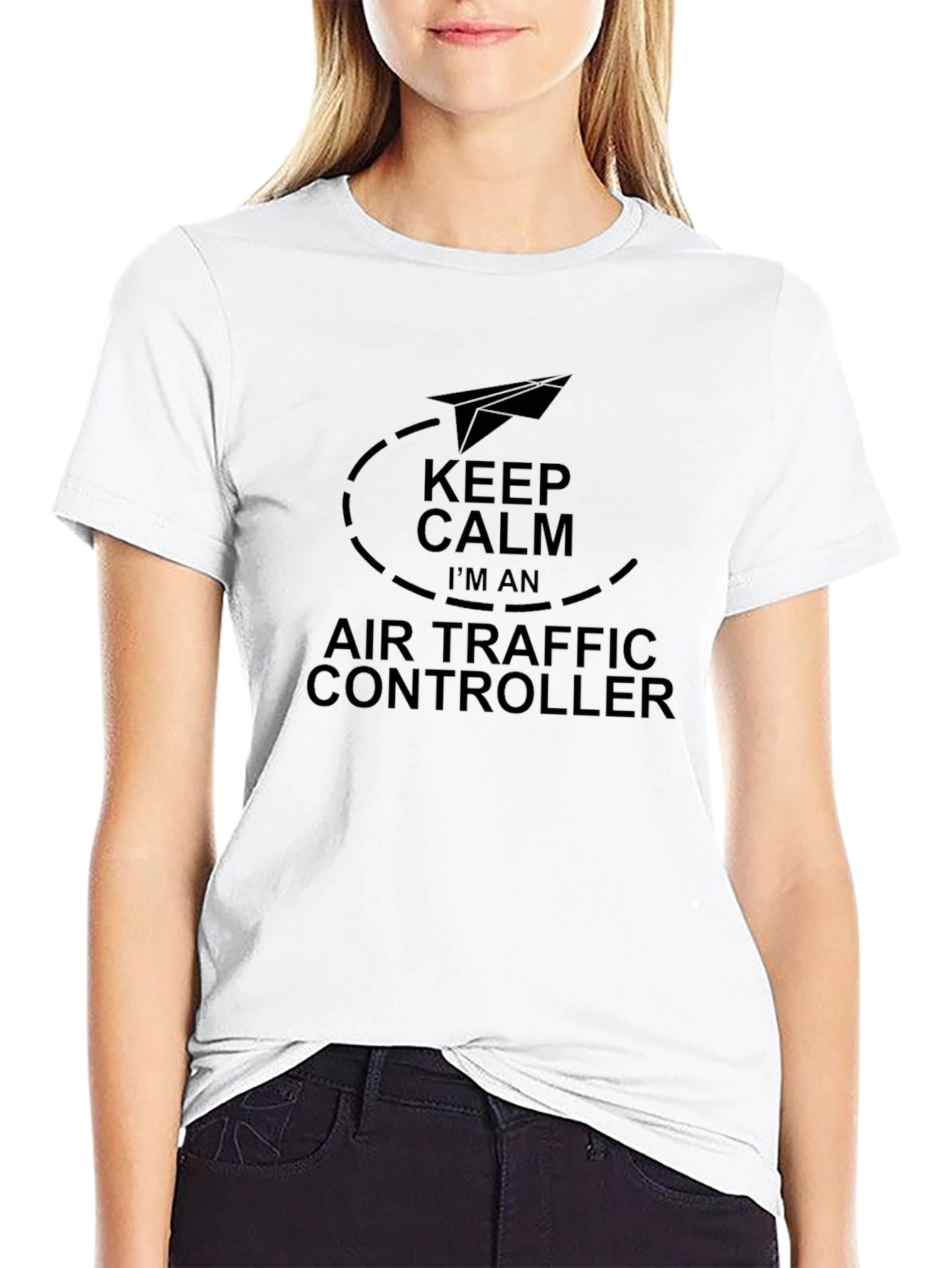 Keep Calm Air Traffic Controller Black Tee