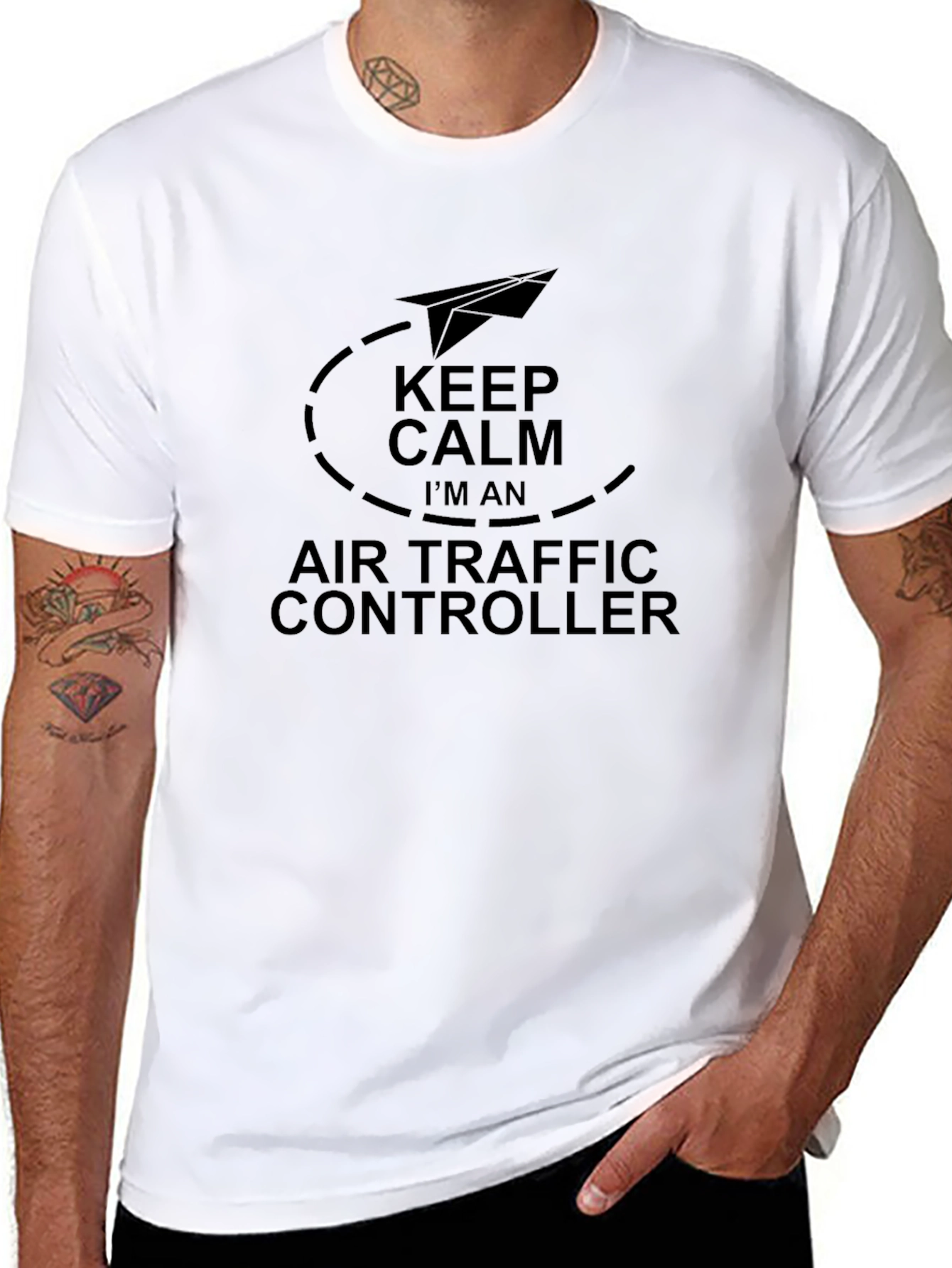 Keep Calm Air Traffic Controller Black Tee