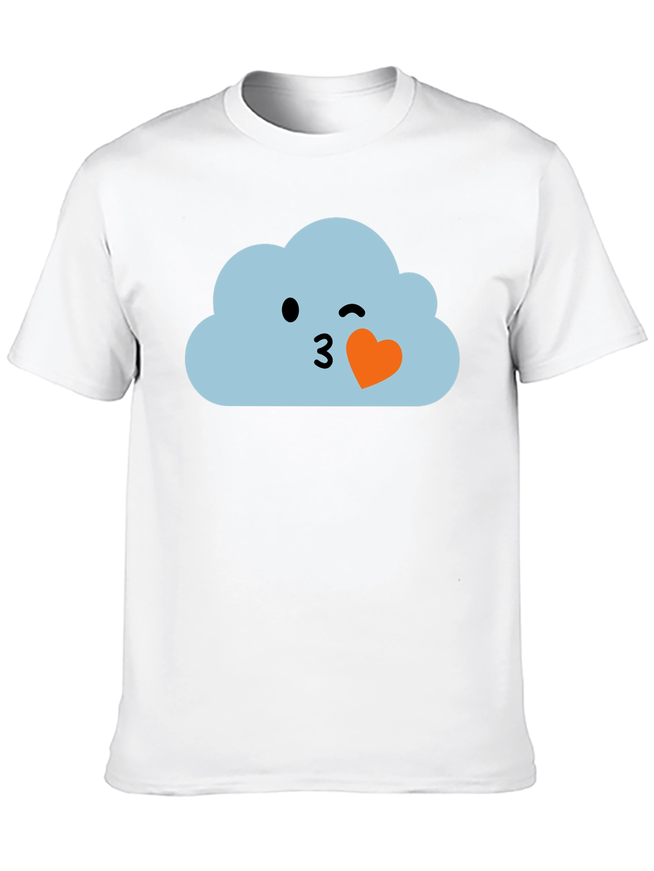 Cute Cloud Emoji Black T-Shirt