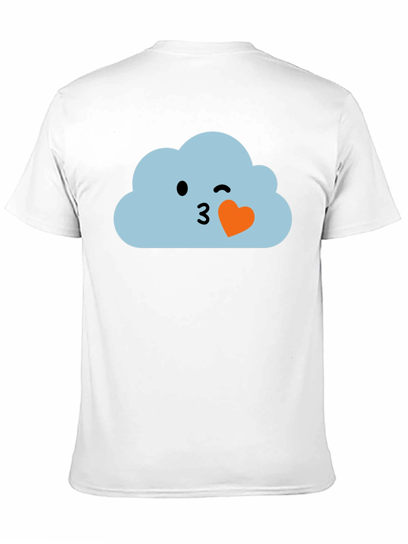 Cute Cloud Emoji Black T-Shirt