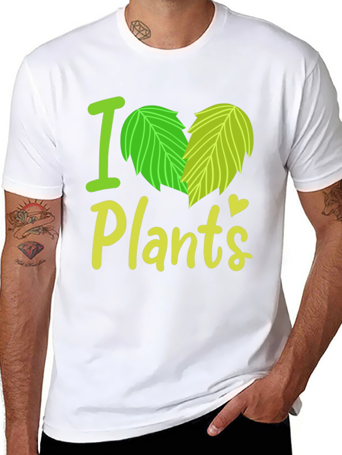 I Heart Plants Graphic Tee - Black Casual T-Shirt