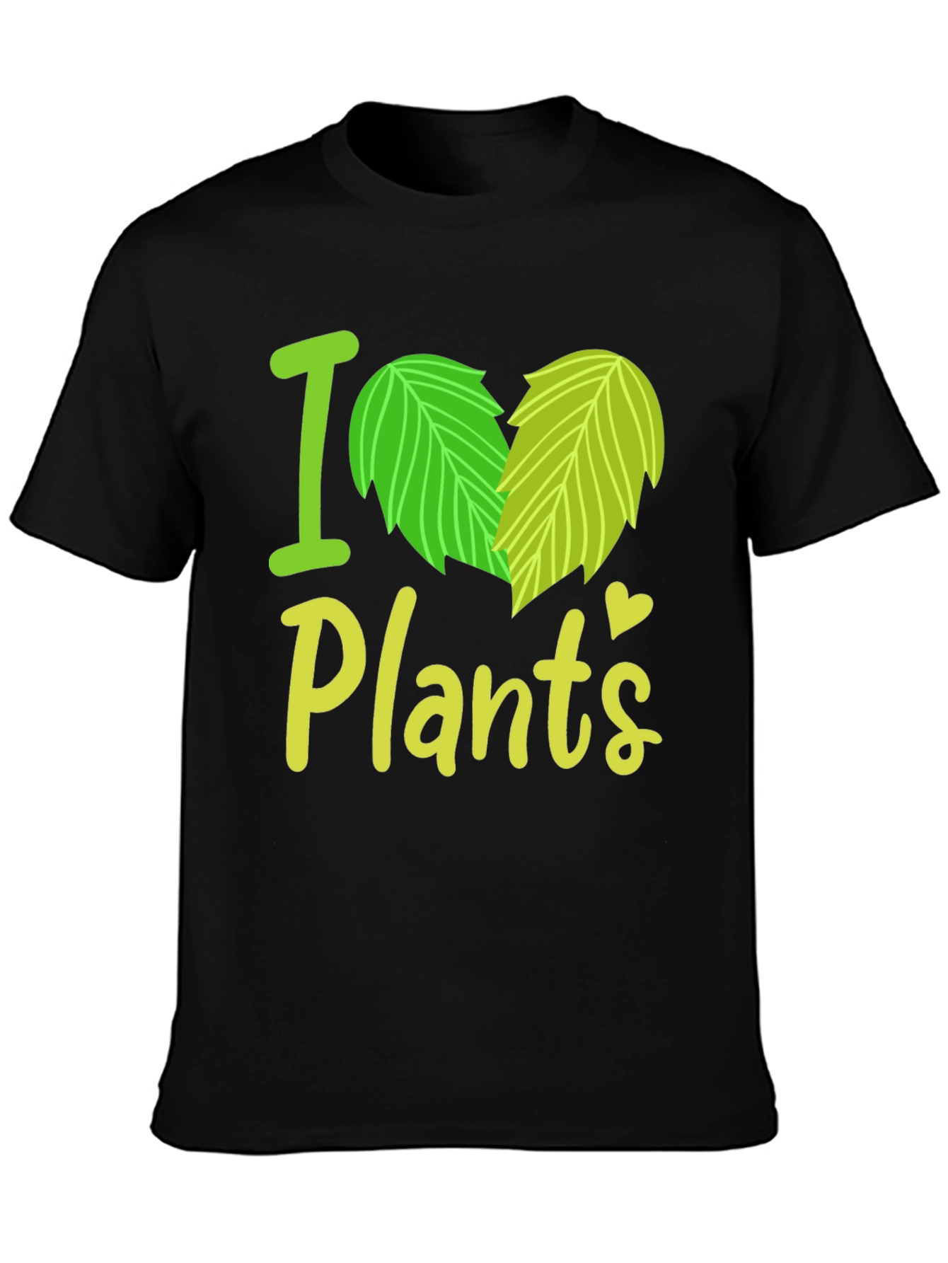 I Heart Plants Graphic Tee - Black Casual T-Shirt
