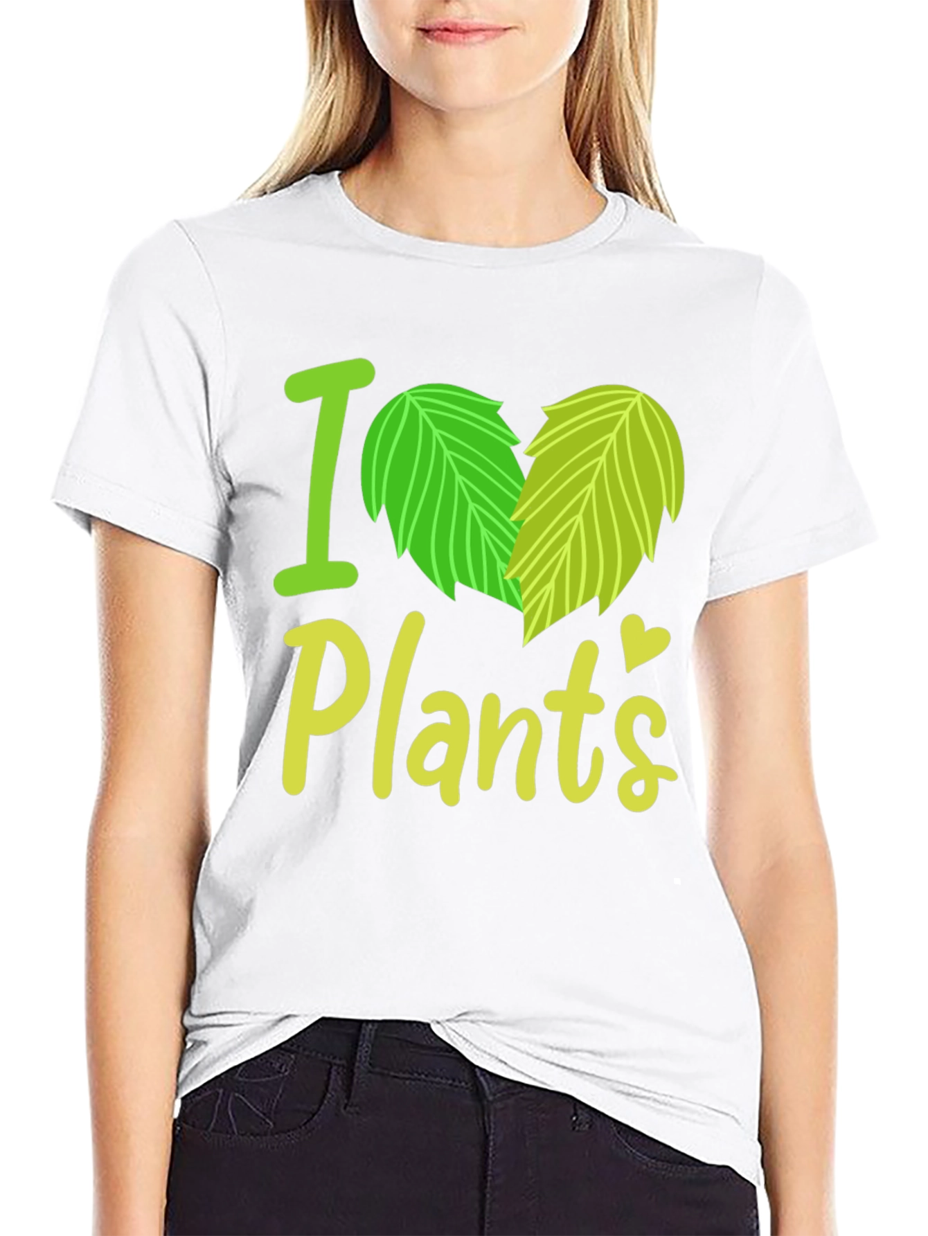 I Heart Plants Graphic Tee - Black Casual T-Shirt